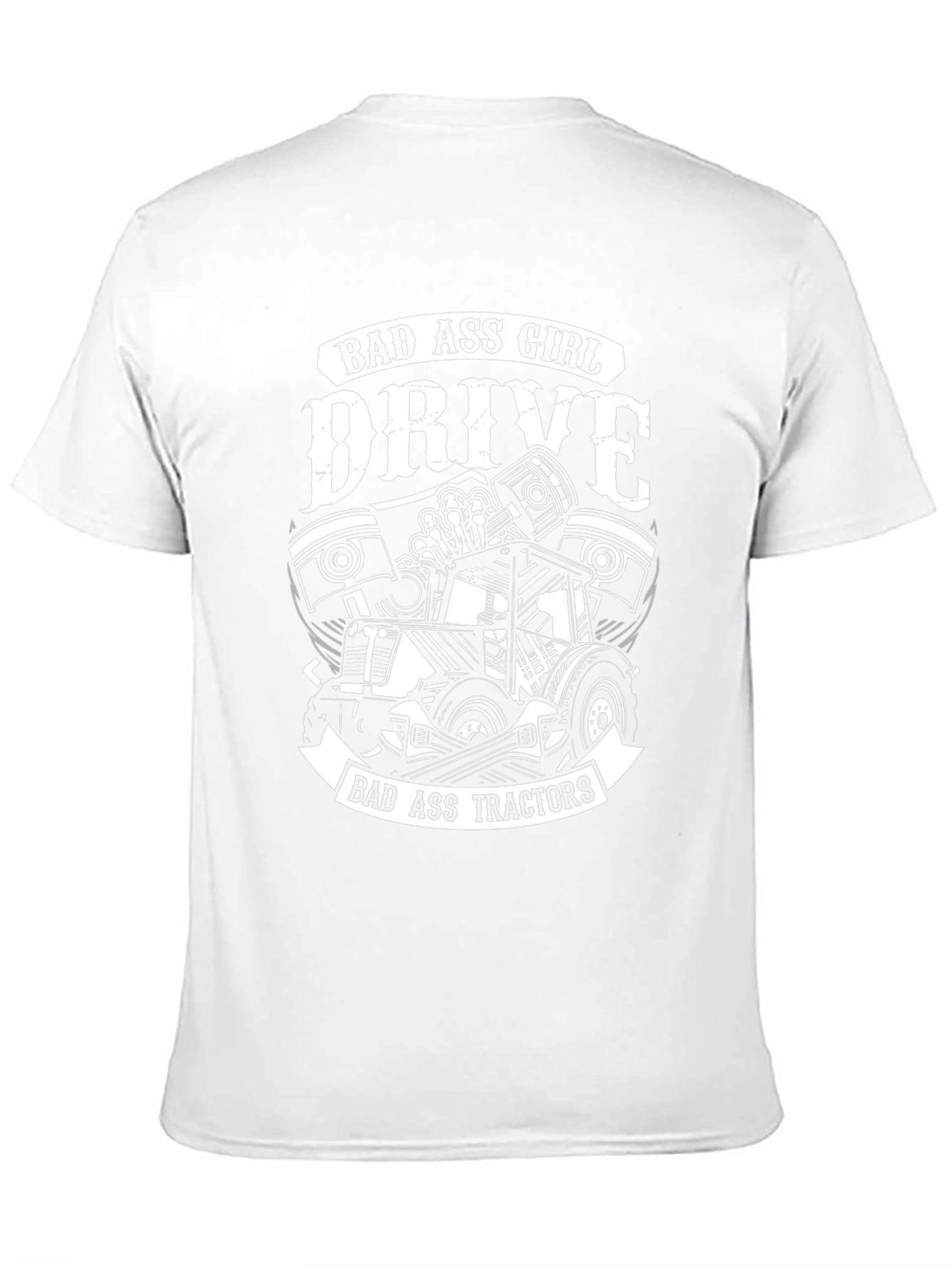 Bad Ass Girl Drive Tractors Black Tee