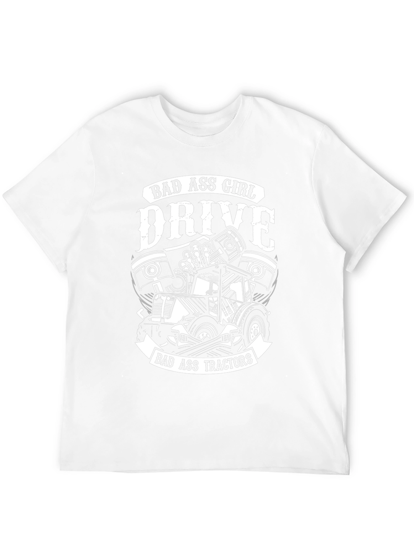 Bad Ass Girl Drive Tractors Black Tee