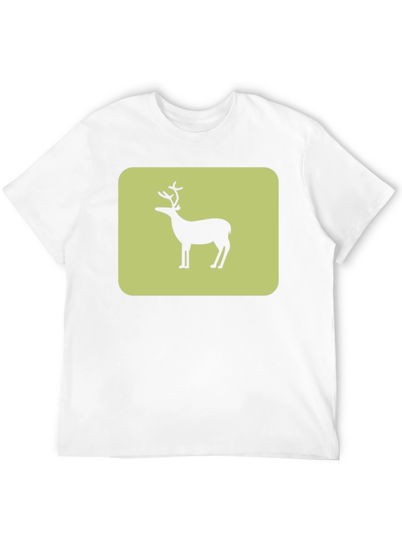 Deer Silhouette Graphic Tee - Black Cotton Blend