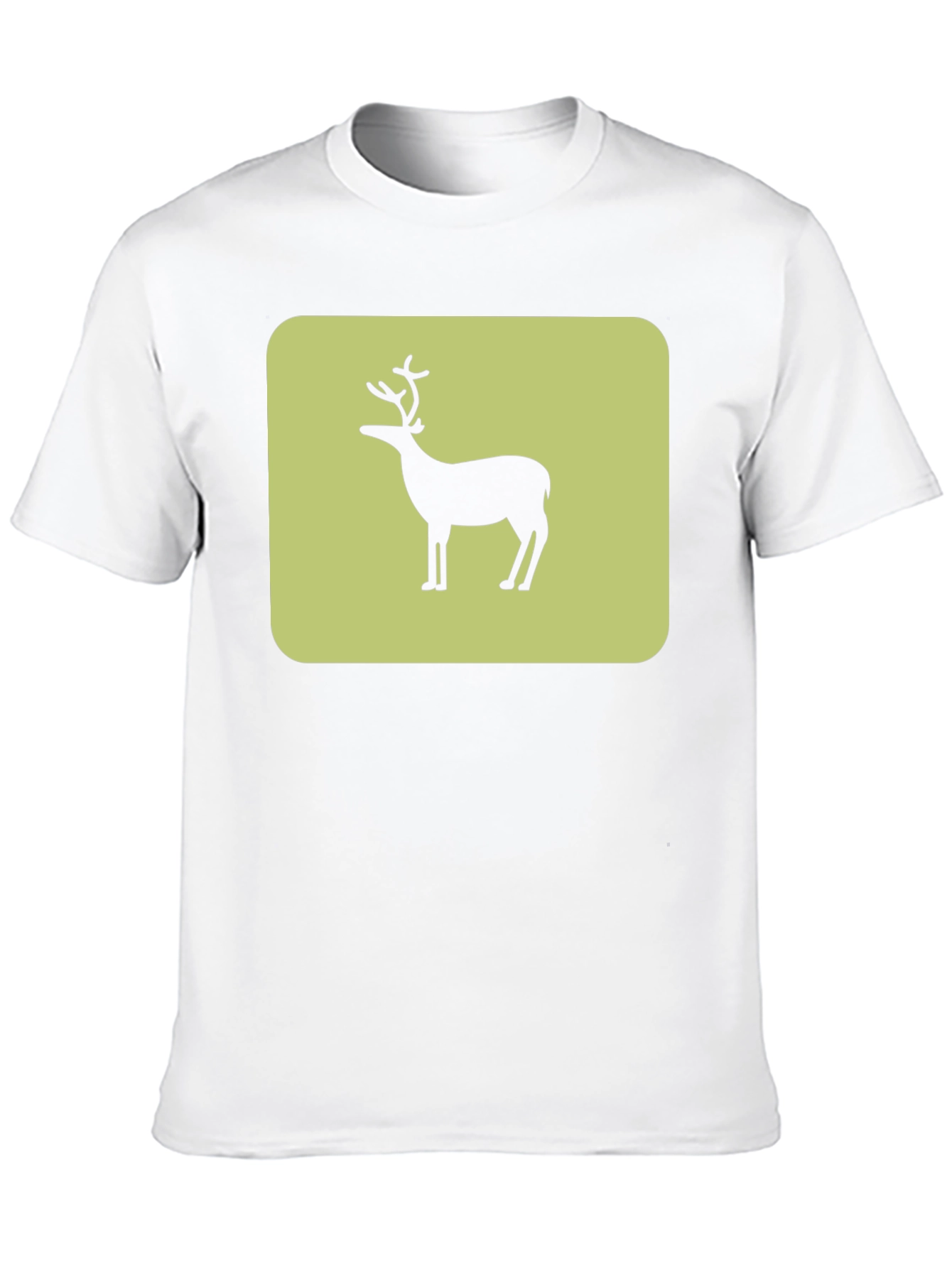Deer Silhouette Graphic Tee - Black Cotton Blend