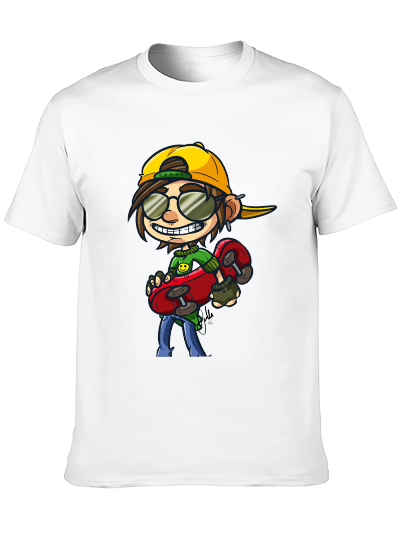 Skater Dude Cartoon Graphic T-Shirt