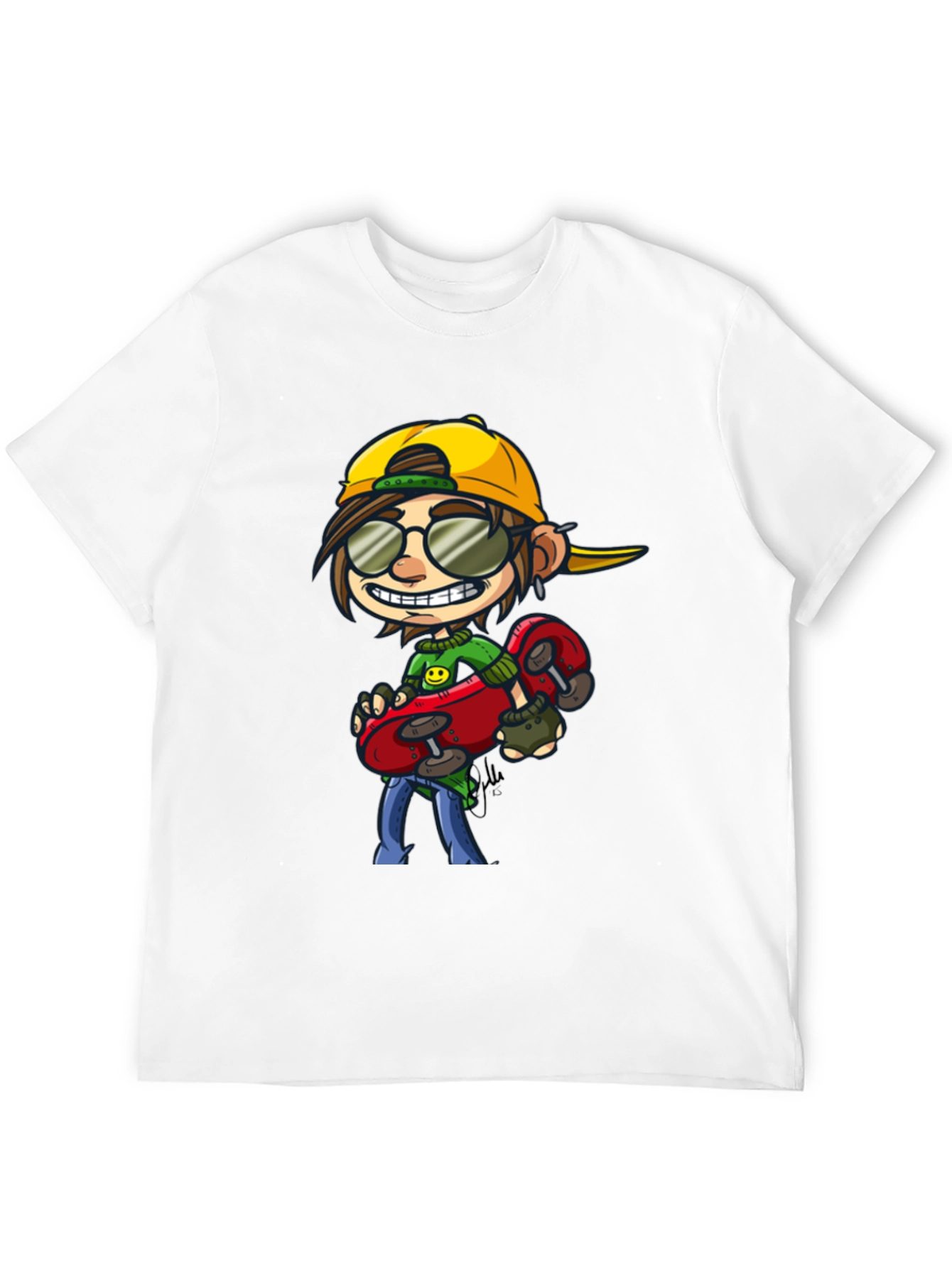Skater Dude Cartoon Graphic T-Shirt