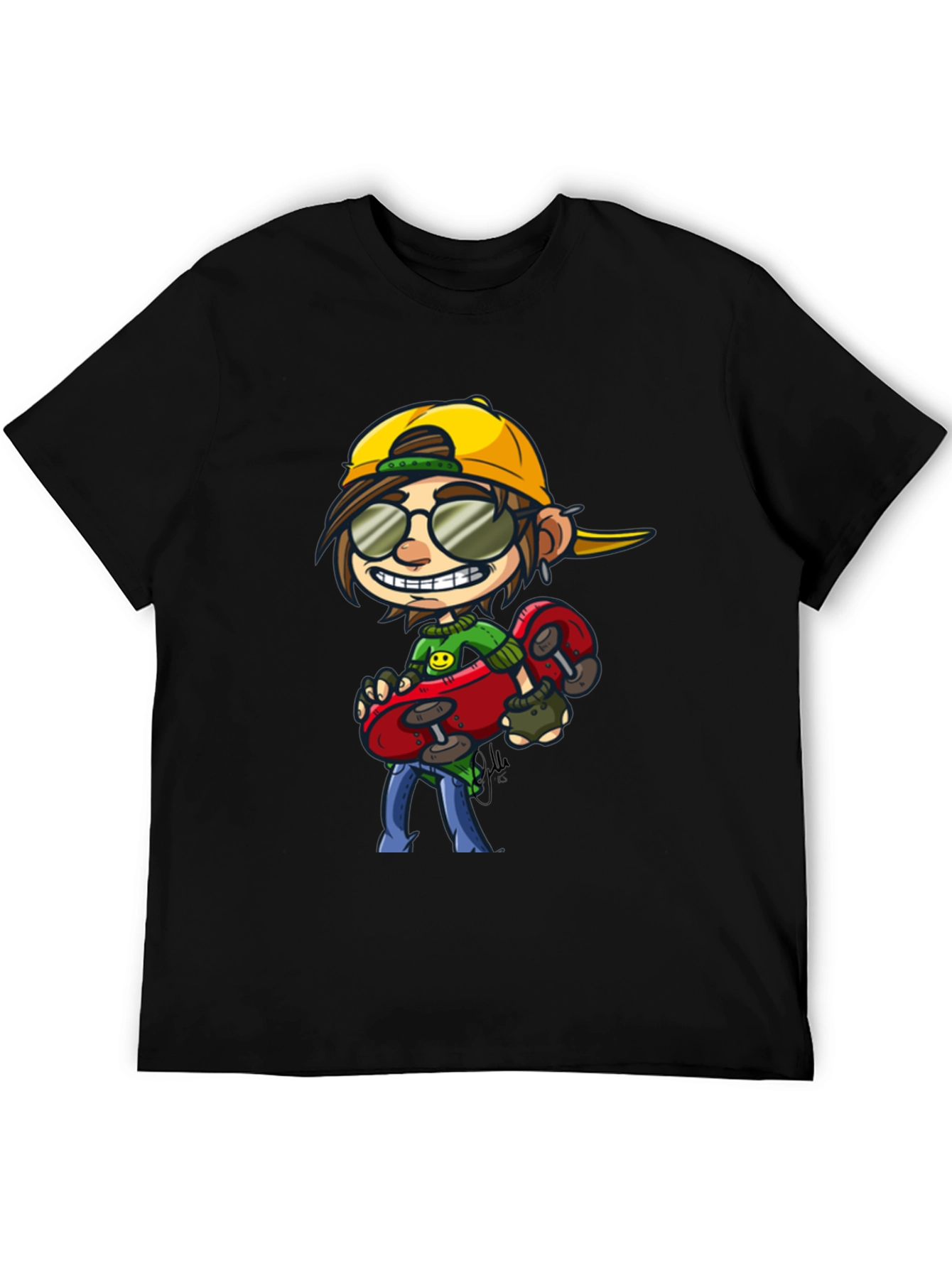 Skater Dude Cartoon Graphic T-Shirt