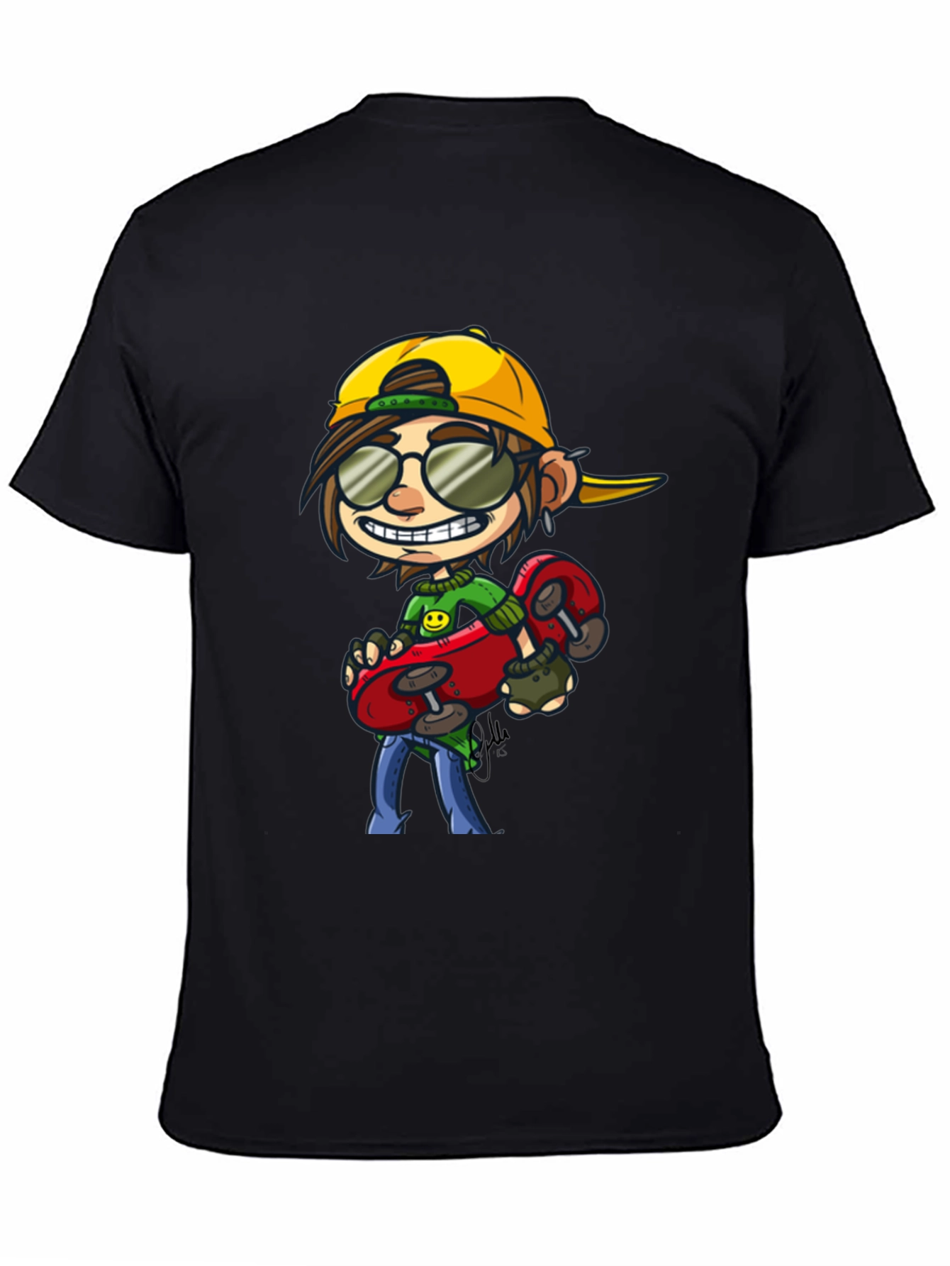 Skater Dude Cartoon Graphic T-Shirt