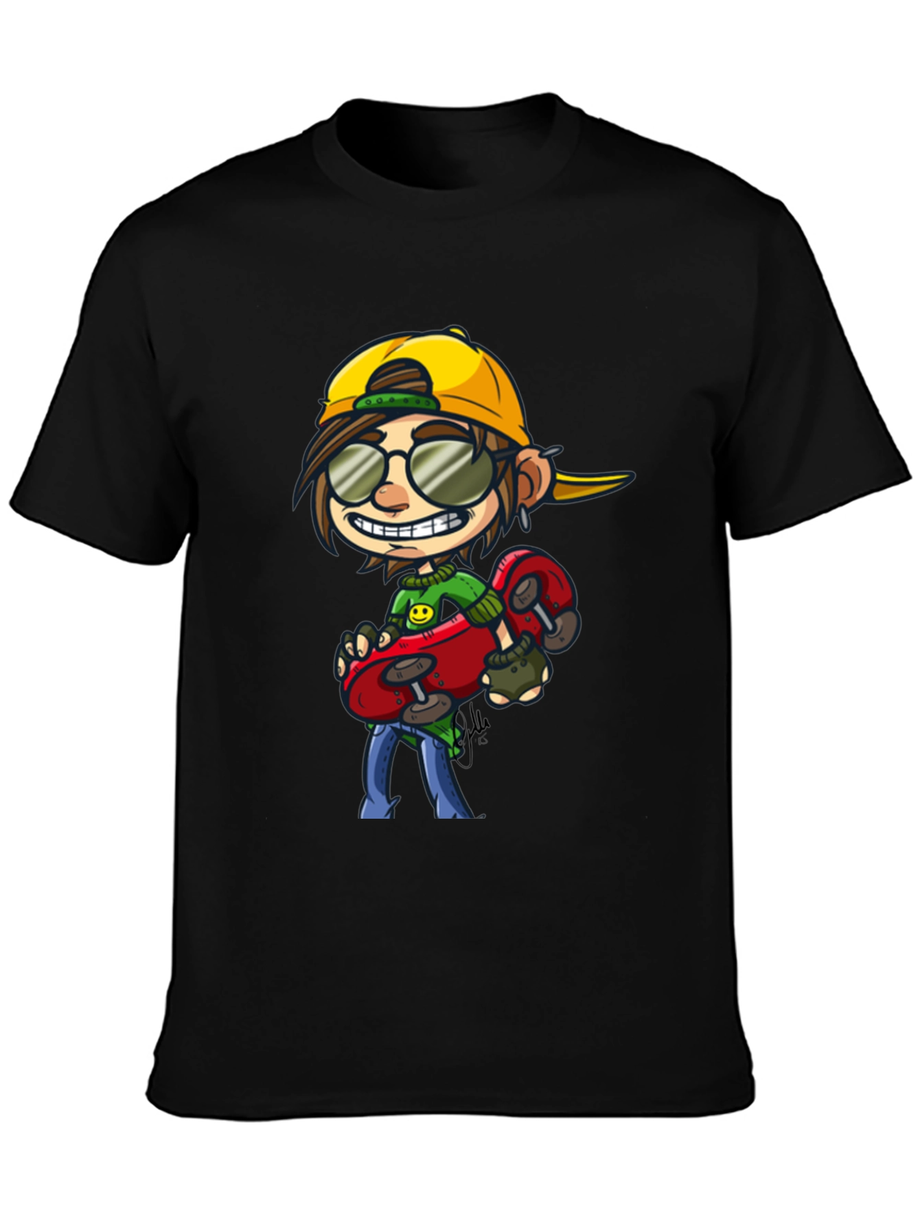 Skater Dude Cartoon Graphic T-Shirt