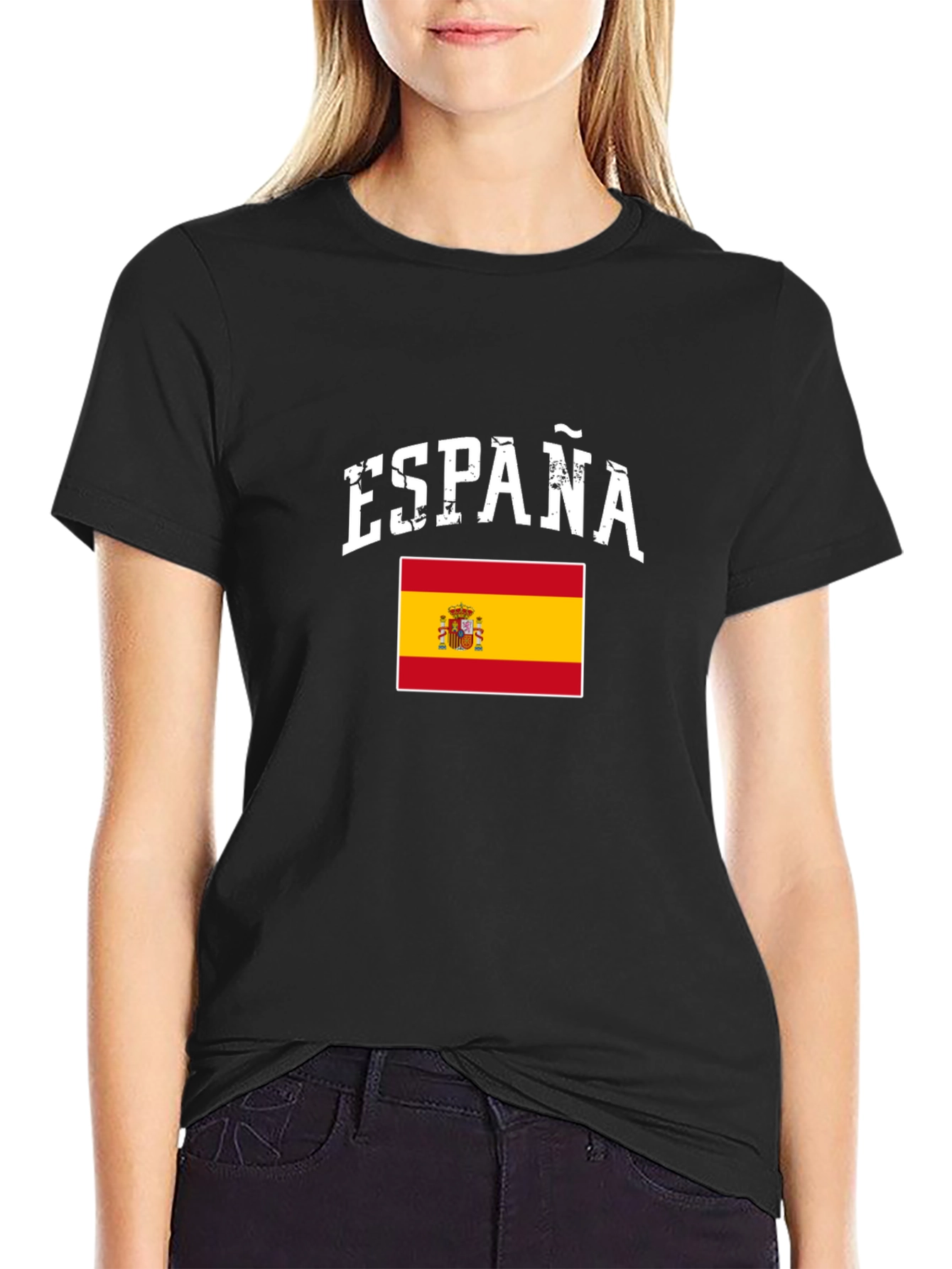 España Flag Graphic Tee - Black