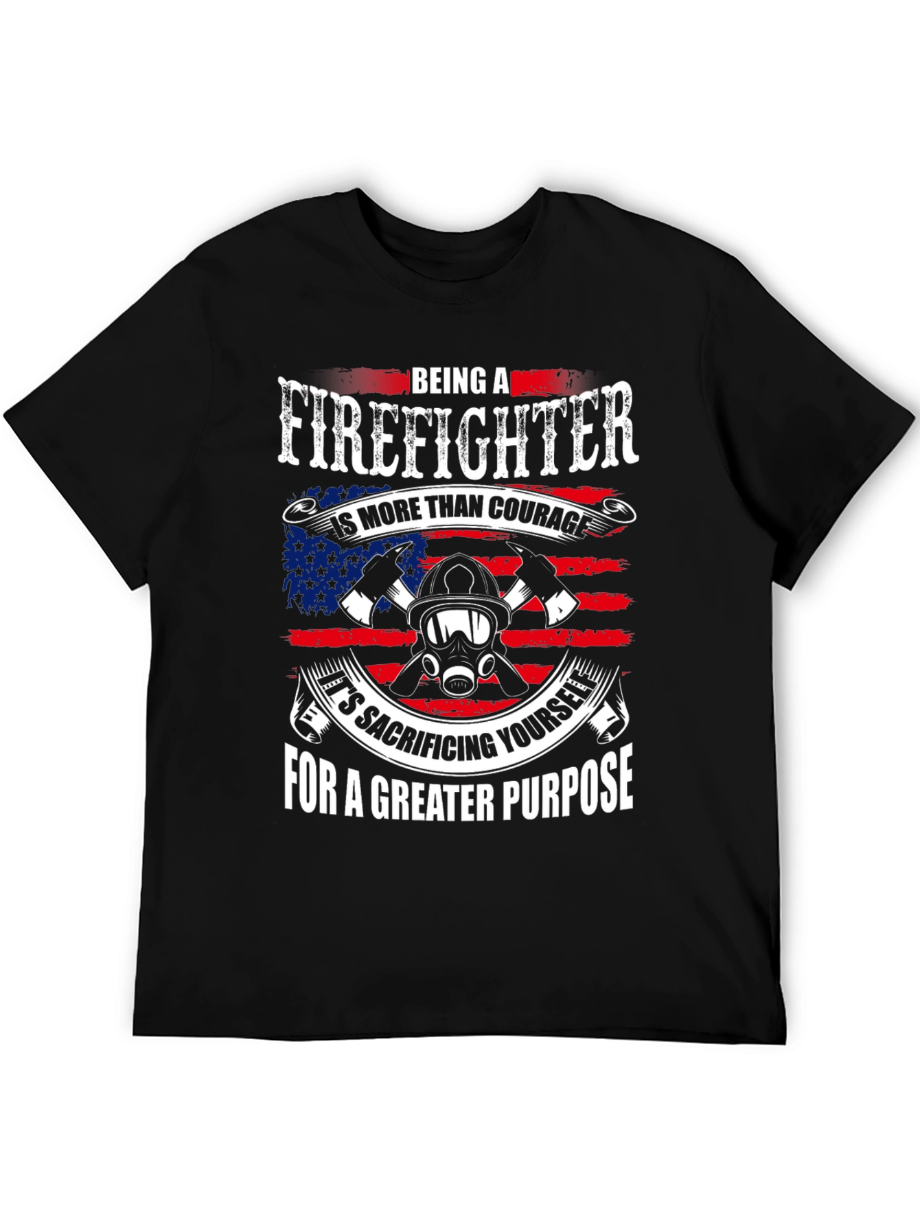 Firefighter Graphic T-Shirt - Patriotic Design