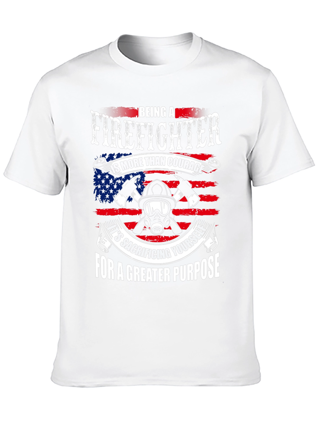 Firefighter Graphic T-Shirt - Patriotic Design