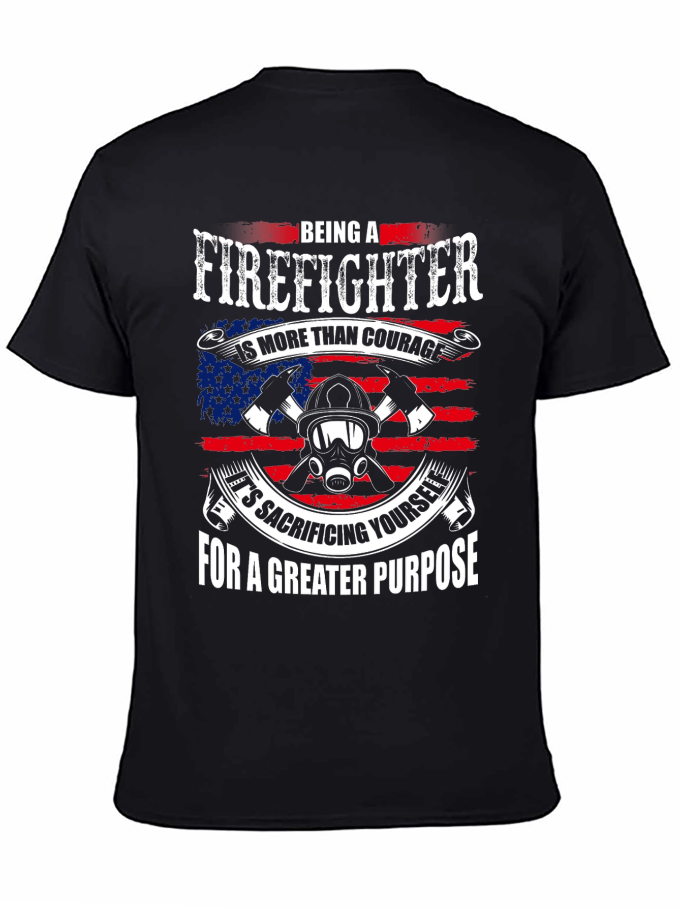 Firefighter Graphic T-Shirt - Patriotic Design