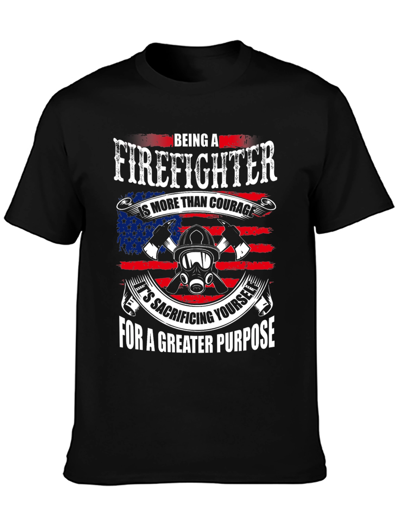 Firefighter Graphic T-Shirt - Patriotic Design