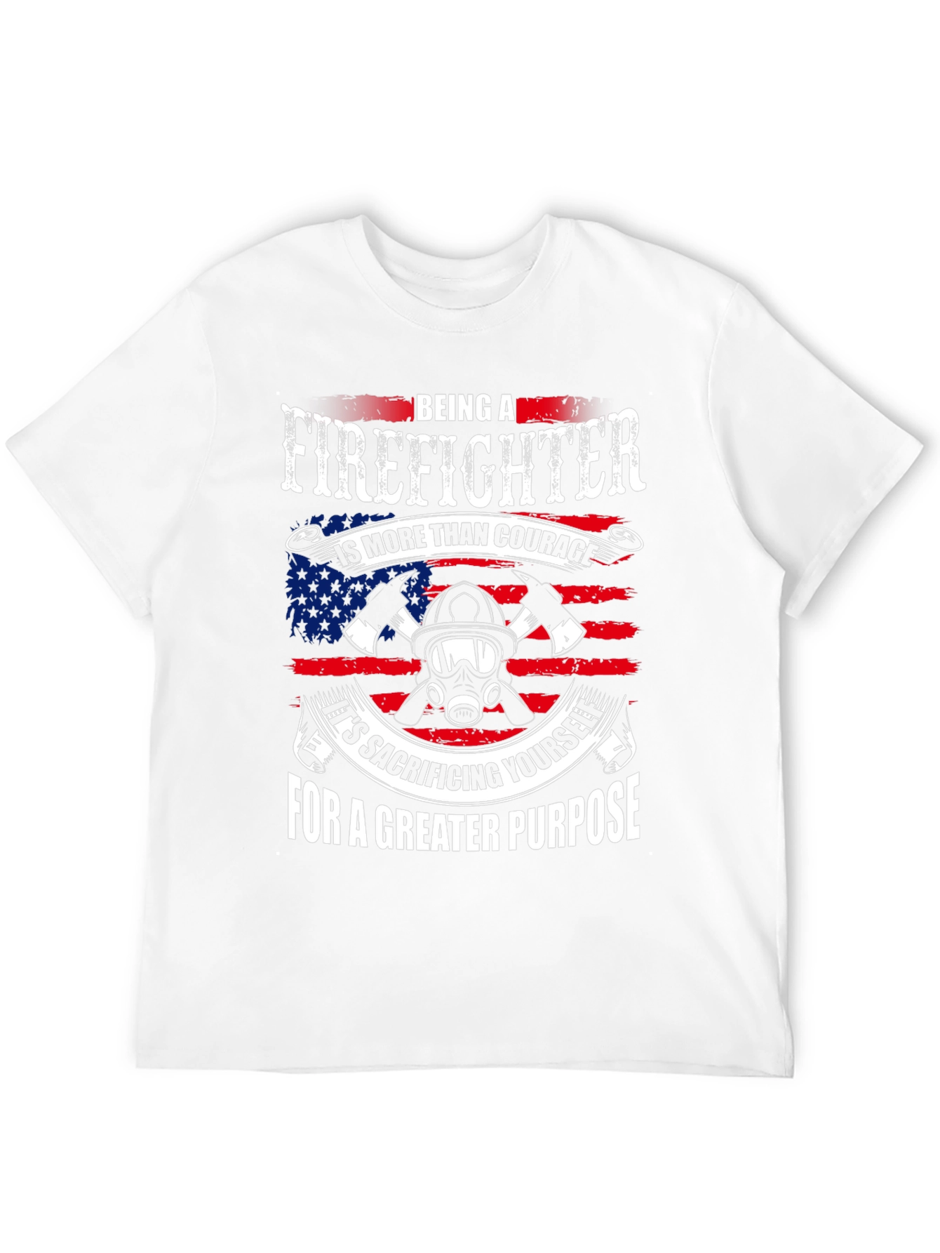 Firefighter Graphic T-Shirt - Patriotic Design