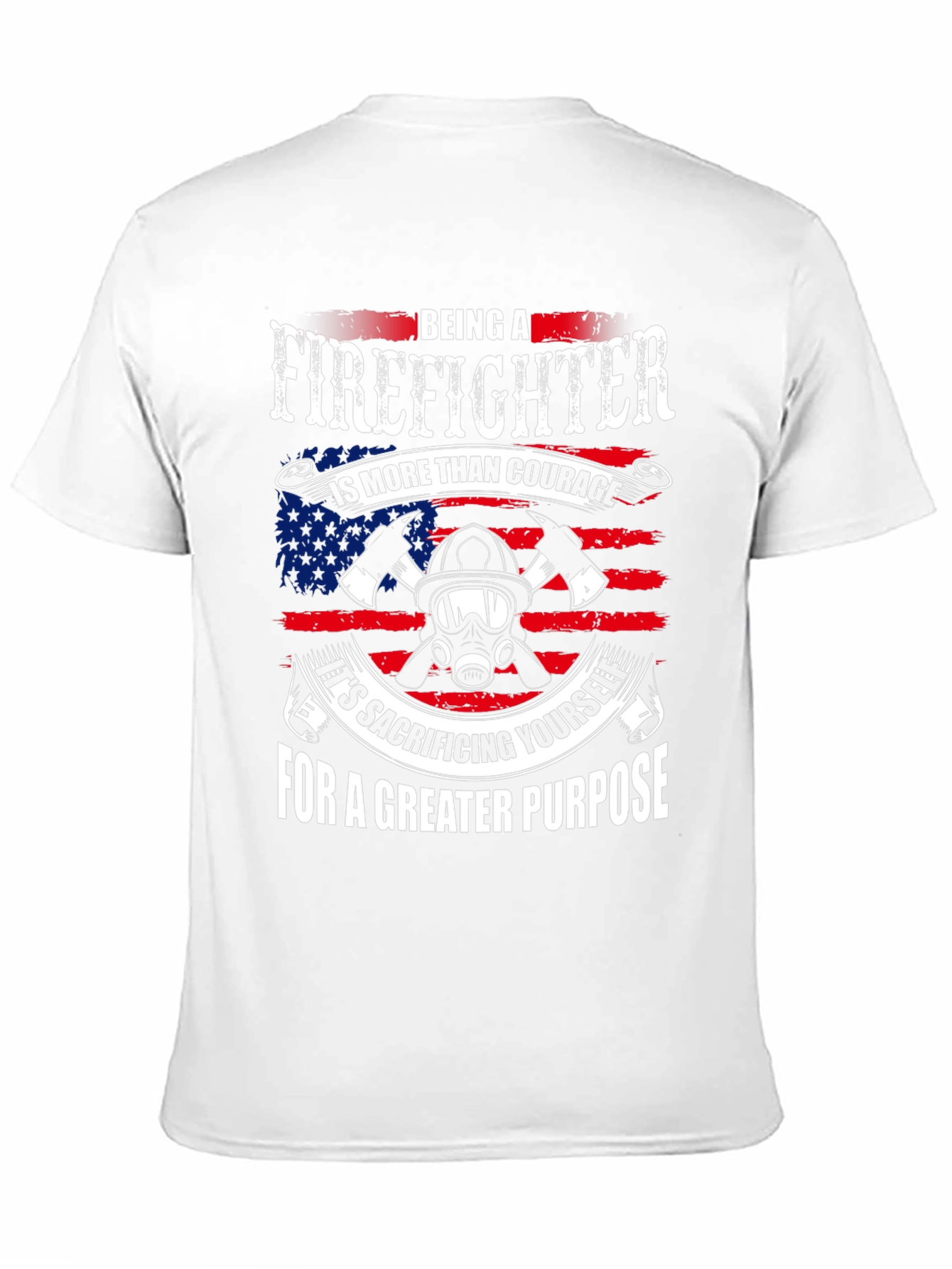 Firefighter Graphic T-Shirt - Patriotic Design