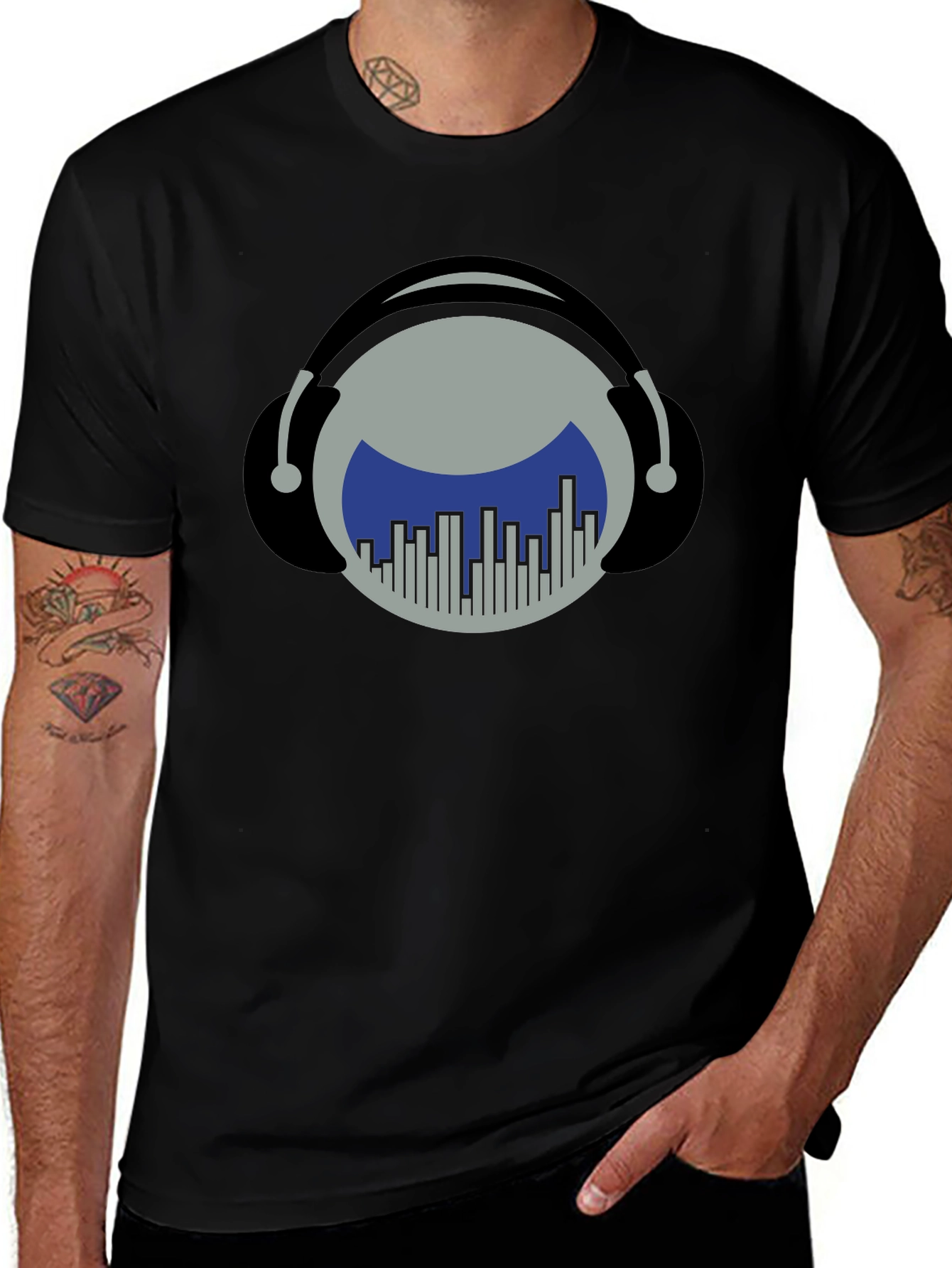 Music Lover T-Shirt: Headphones & Equalizer Design