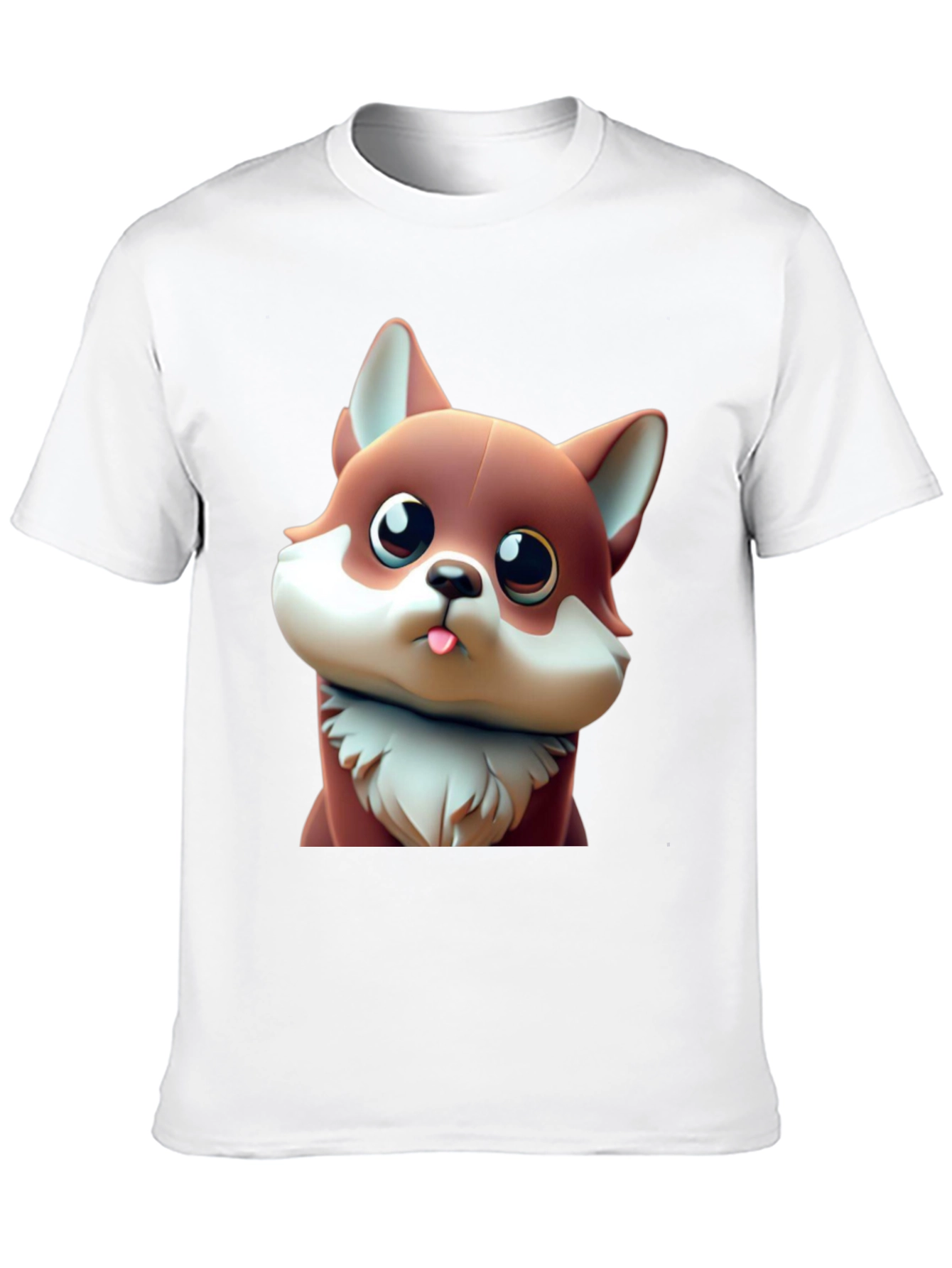 Cute Cartoon Fox Black T-Shirt
