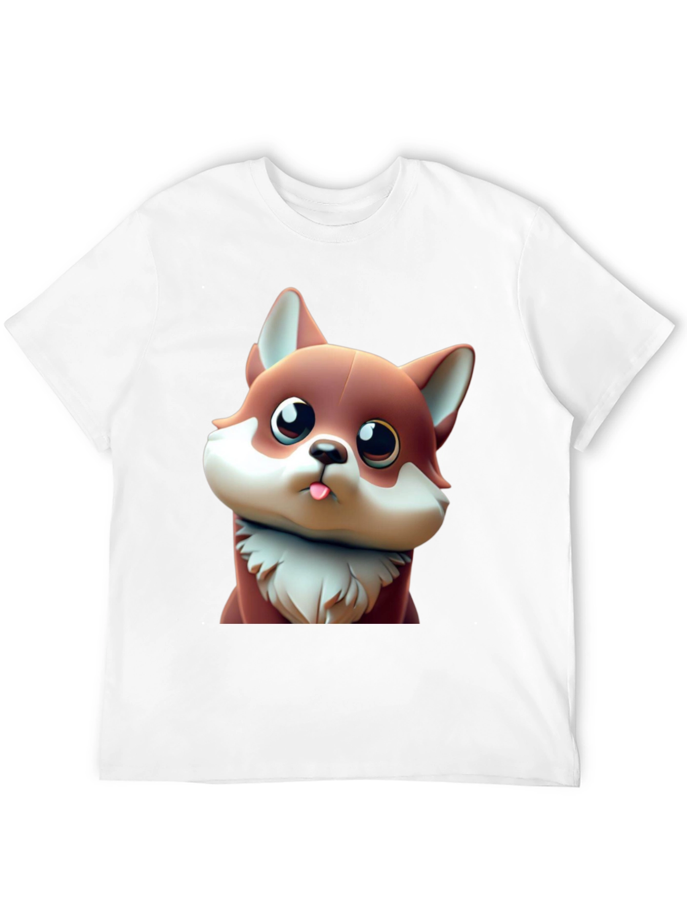 Cute Cartoon Fox Black T-Shirt