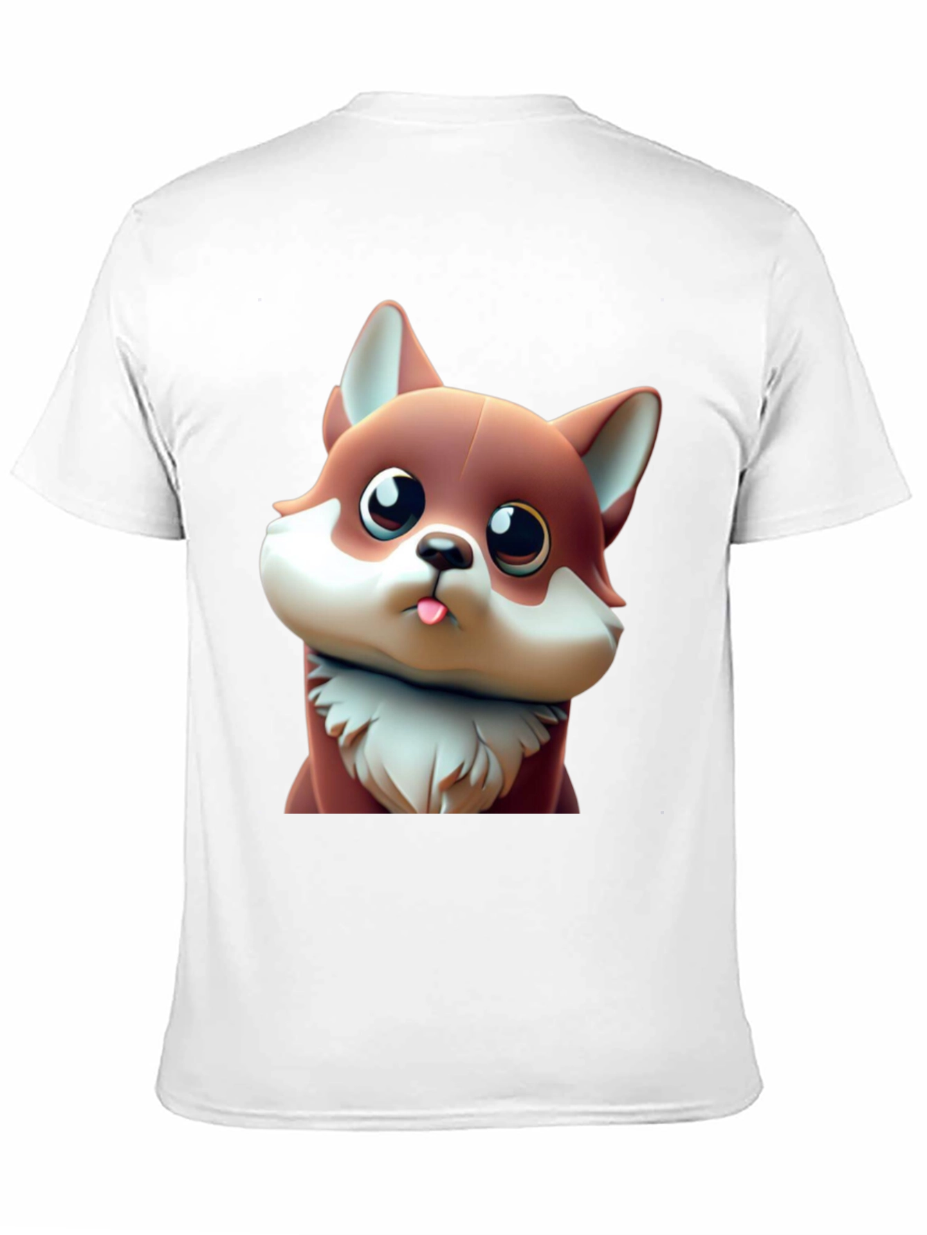 Cute Cartoon Fox Black T-Shirt