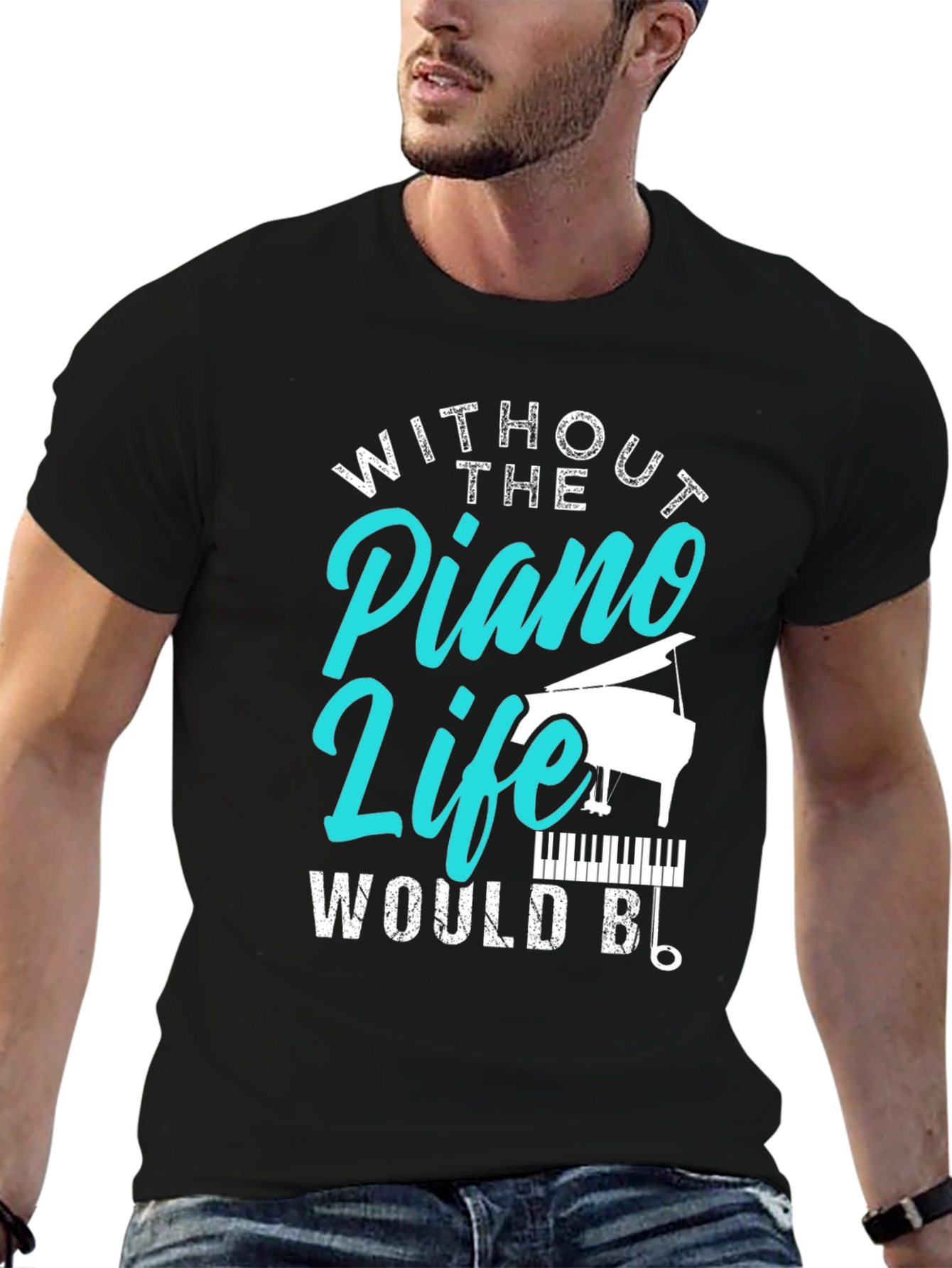 Piano Life Graphic Tee - Music Lover Shirt