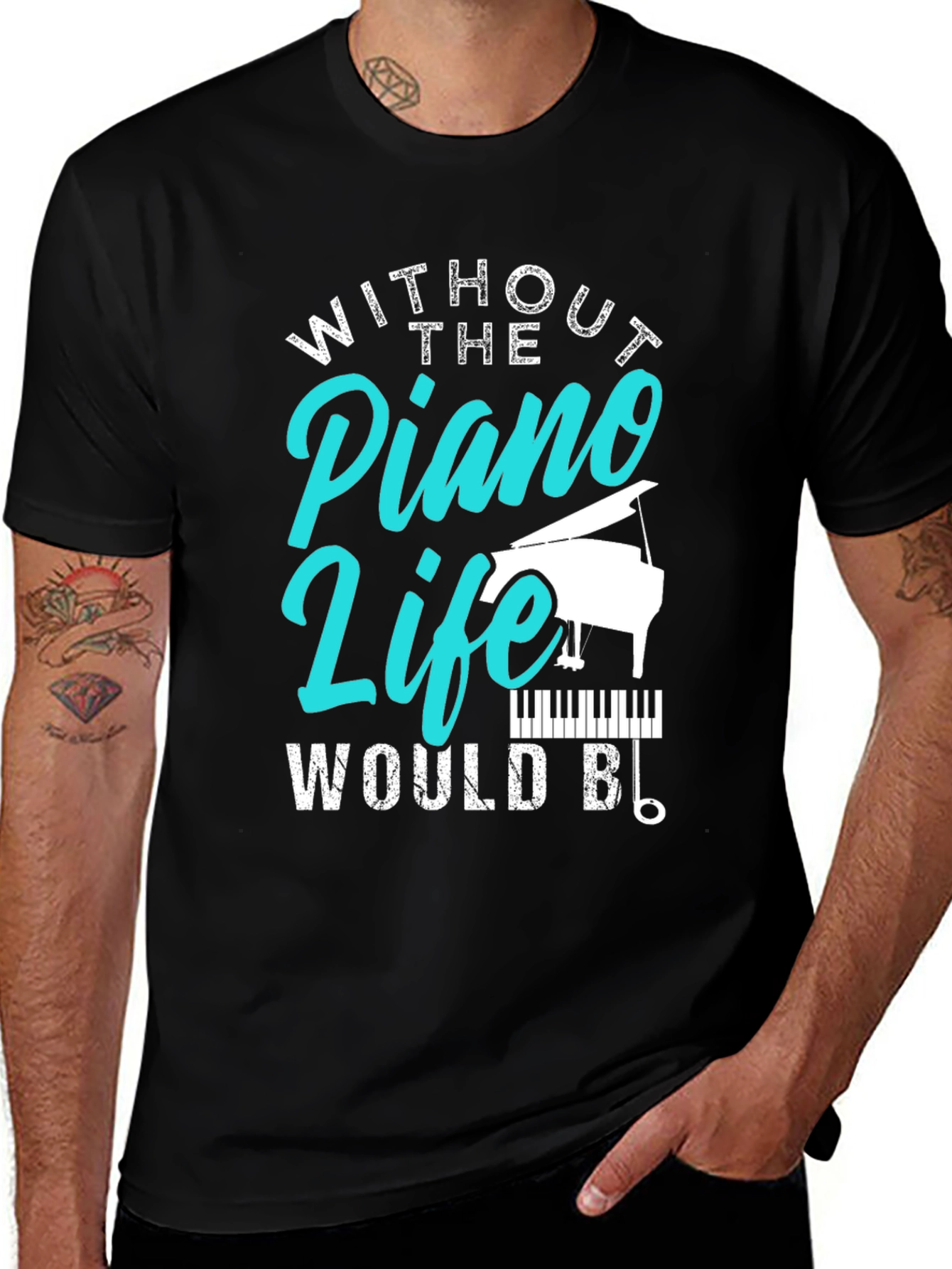 Piano Life Graphic Tee - Music Lover Shirt