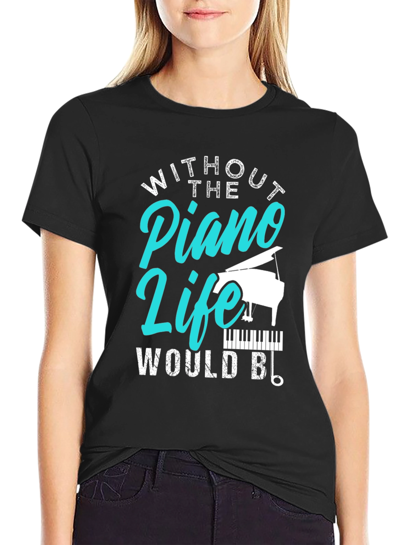 Piano Life Graphic Tee - Music Lover Shirt