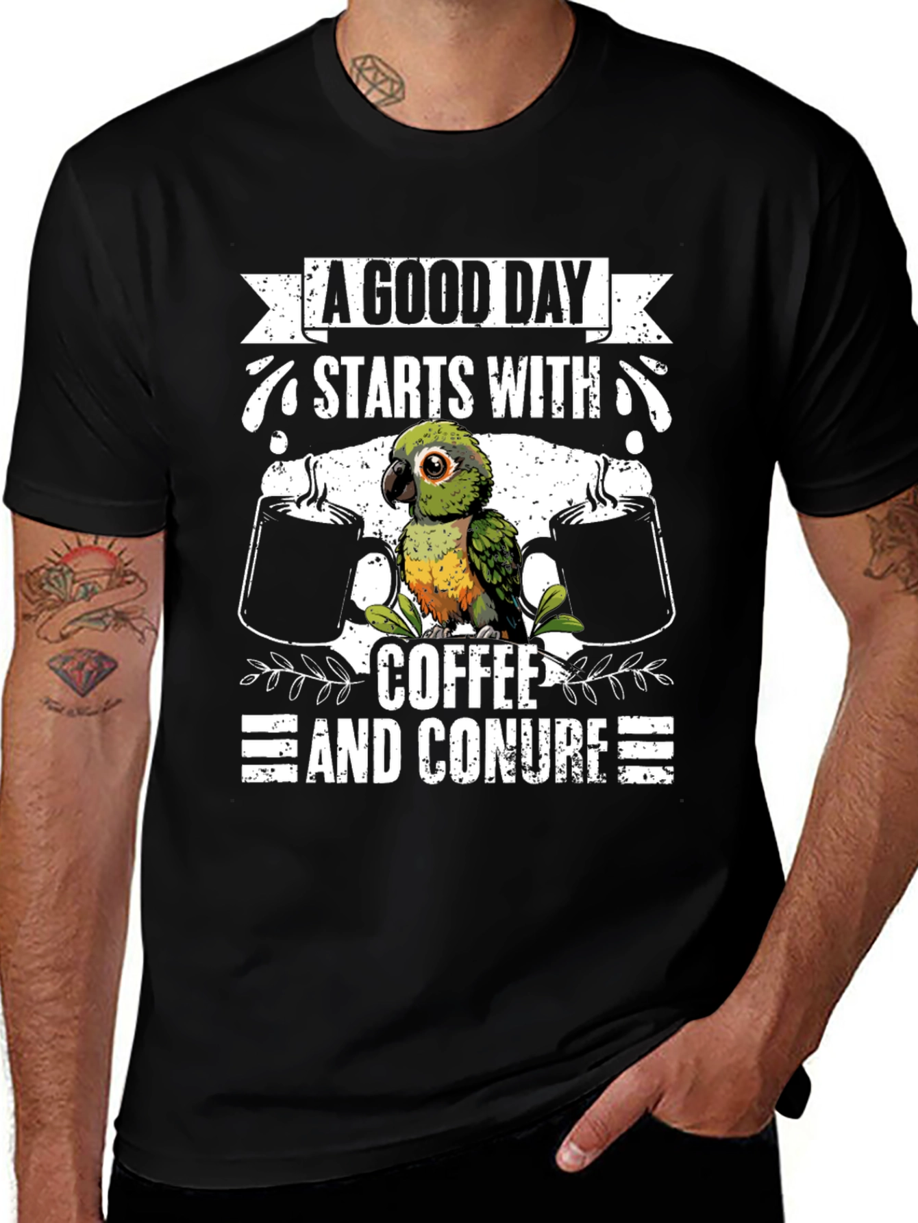 A Good Day Starts With Coffee and Conure T-Shirt