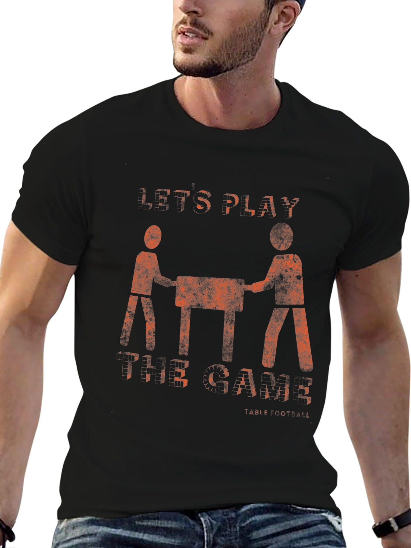 Lets Play Foosball T-Shirt - Distressed Graphic