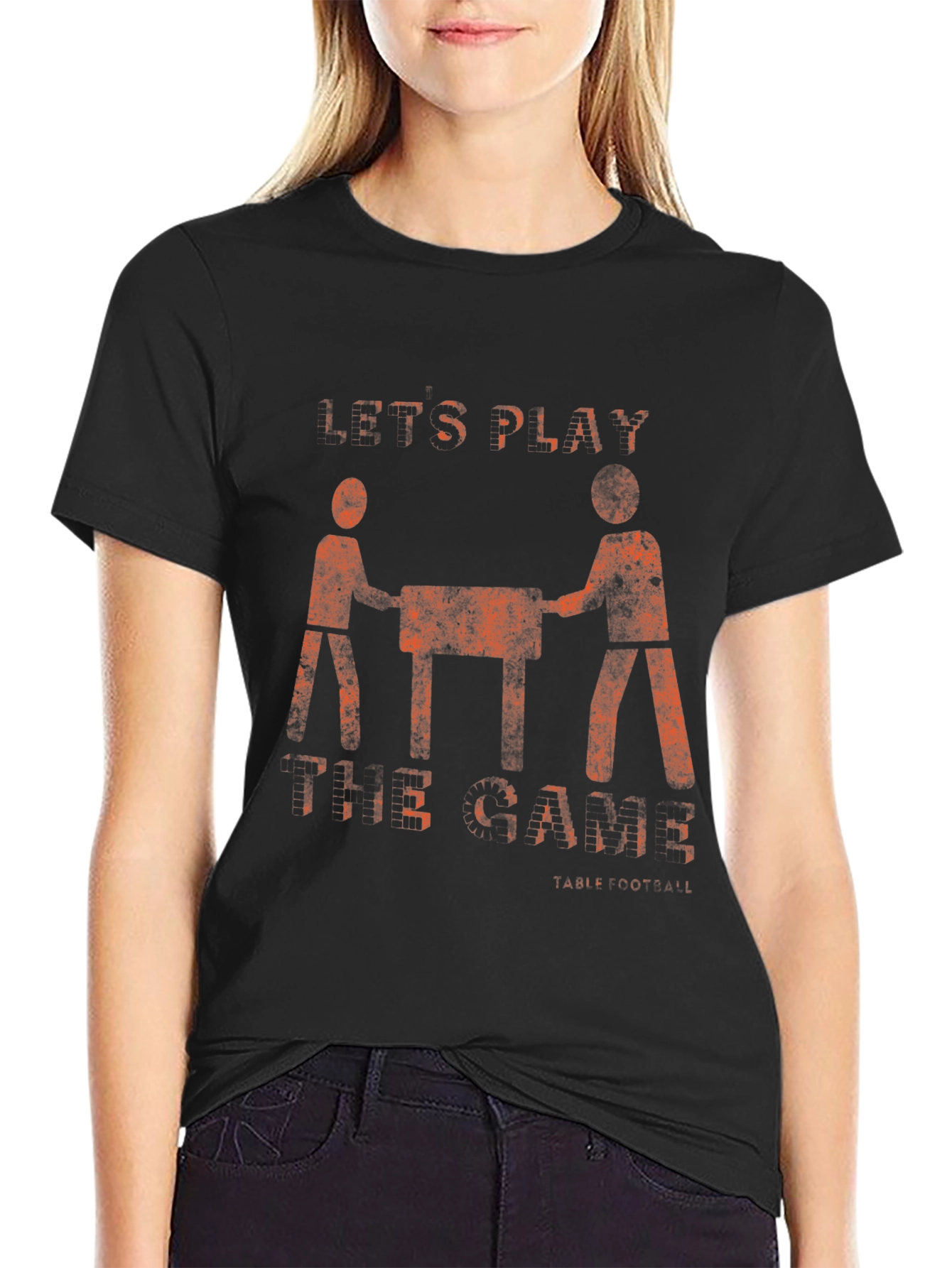 Lets Play Foosball T-Shirt - Distressed Graphic
