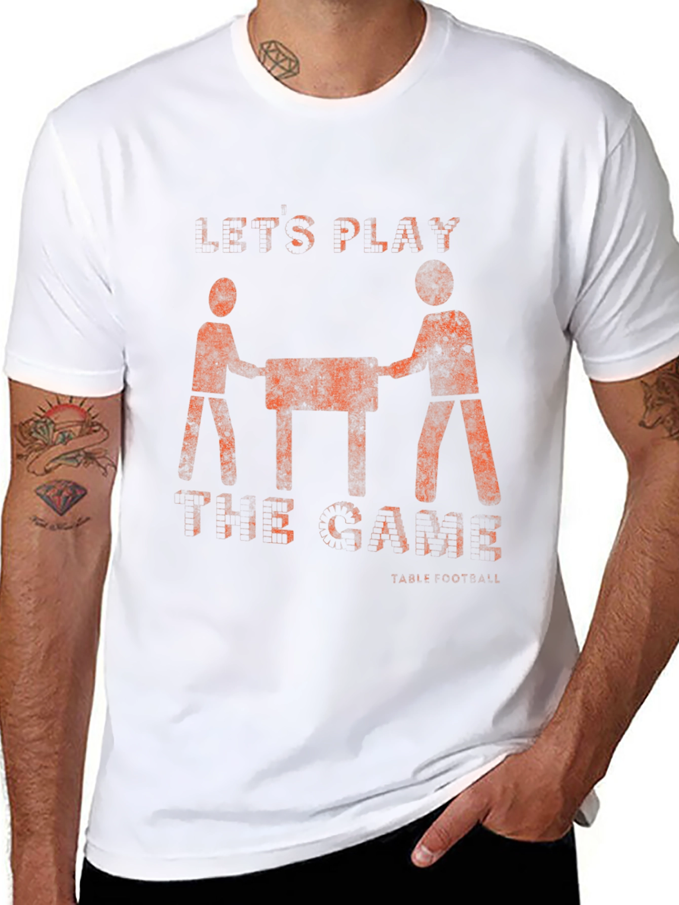 Lets Play Foosball T-Shirt - Distressed Graphic