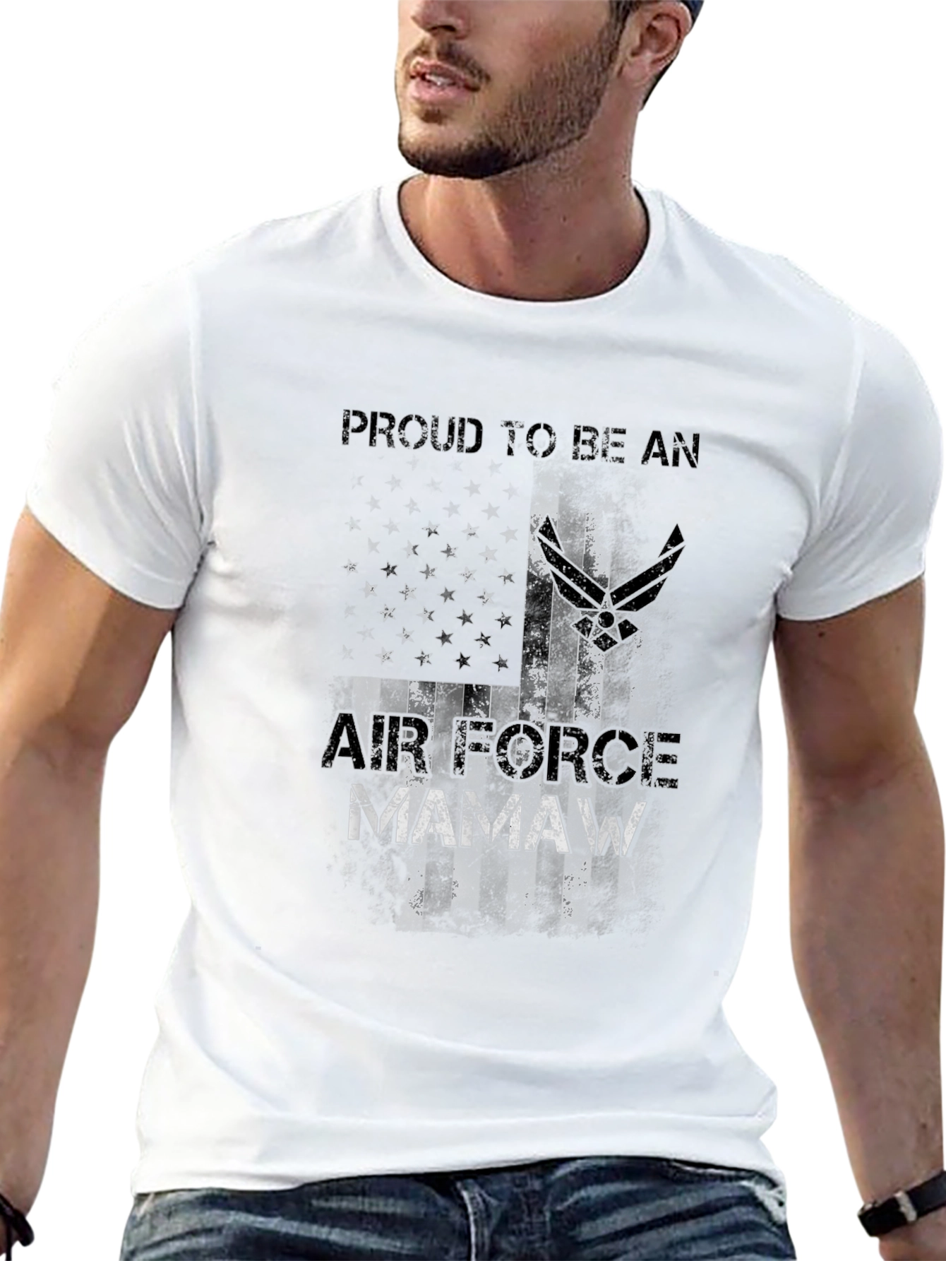 Air Force Mamaw Black T-Shirt