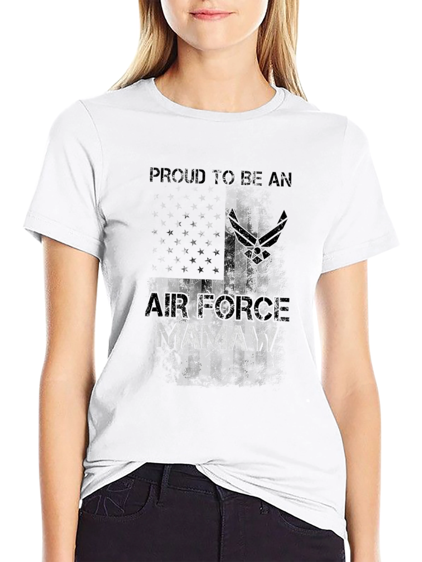 Air Force Mamaw Black T-Shirt