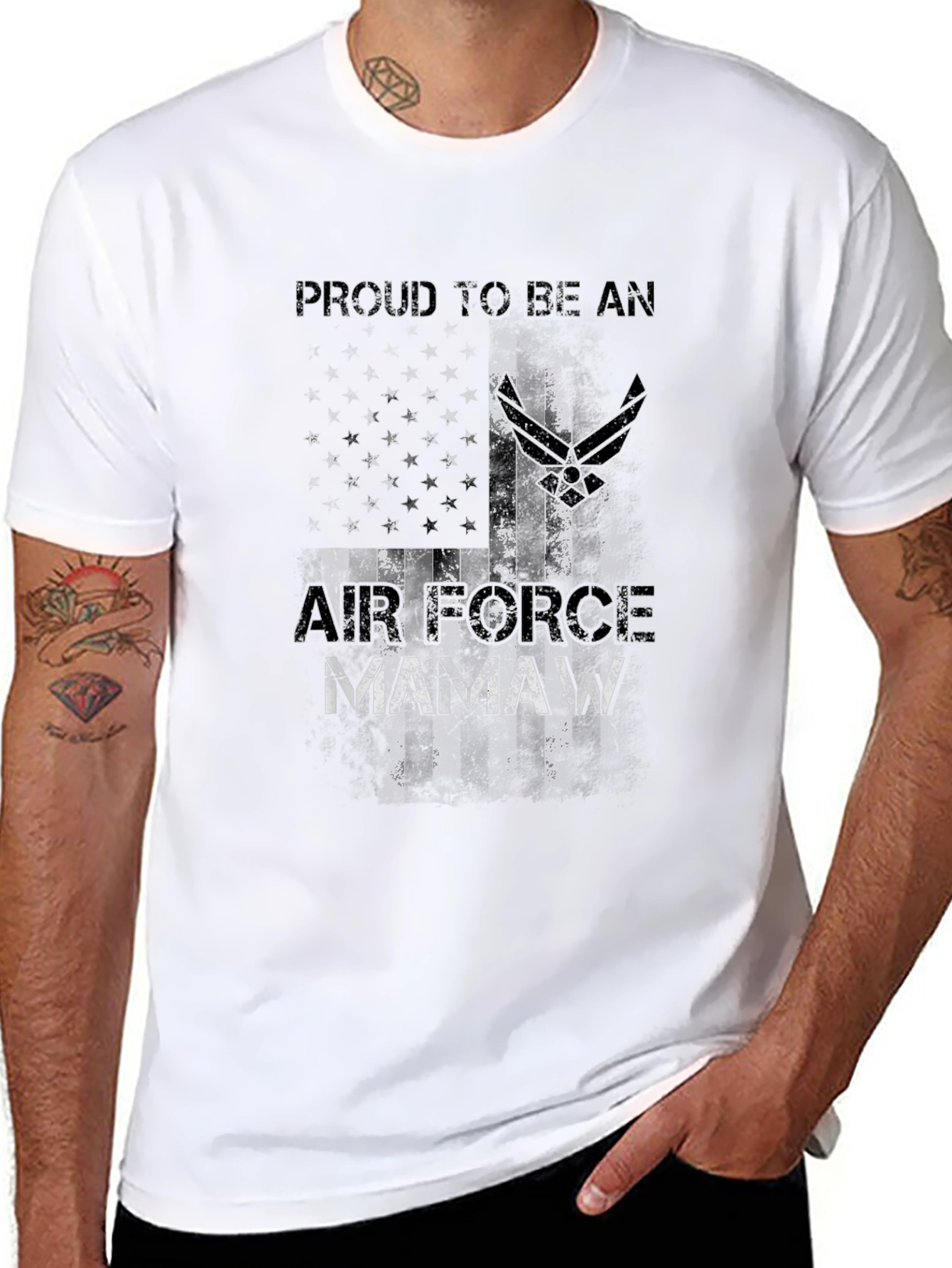 Air Force Mamaw Black T-Shirt