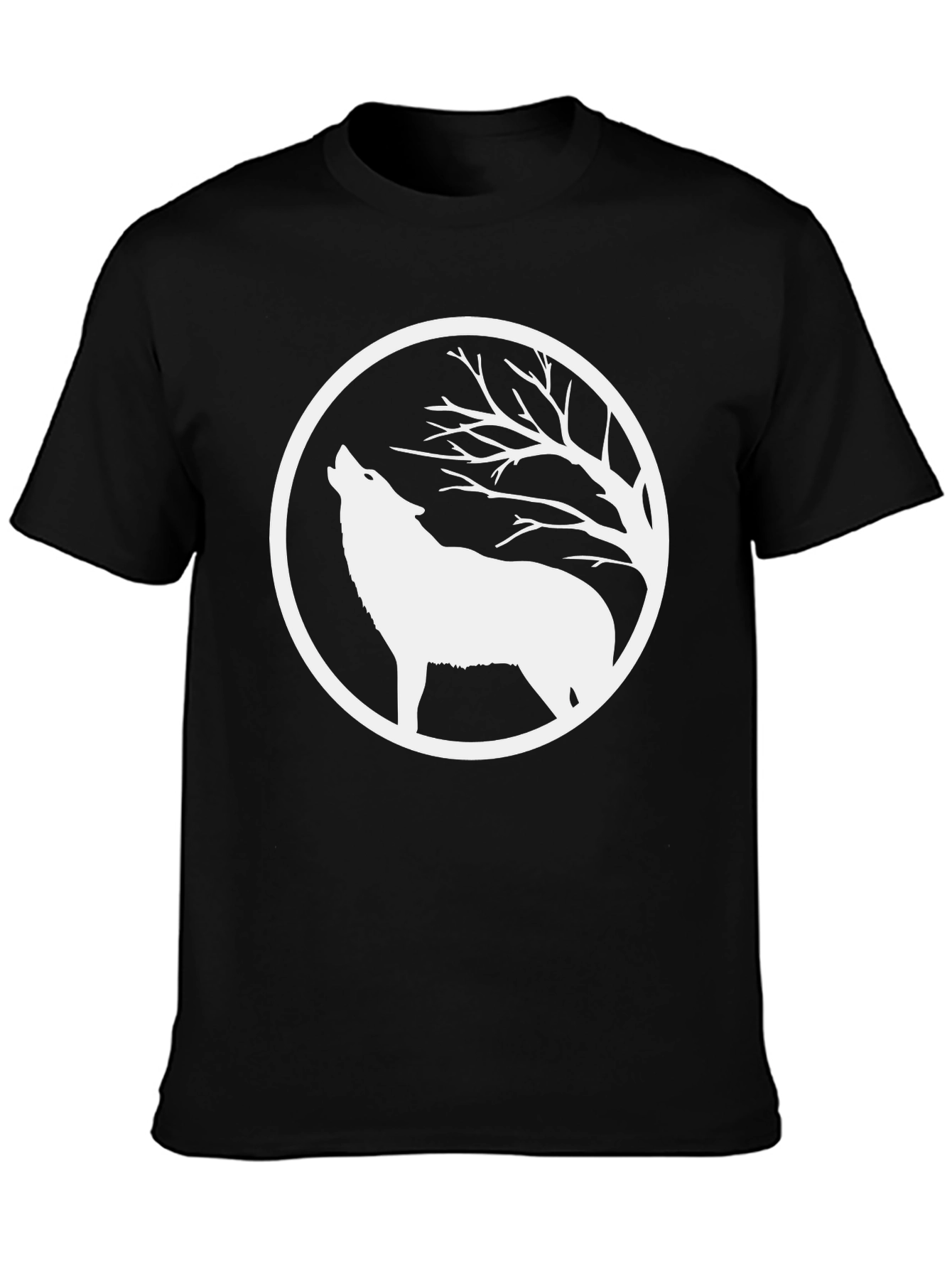 Wolf Howling at Moon Graphic T-Shirt