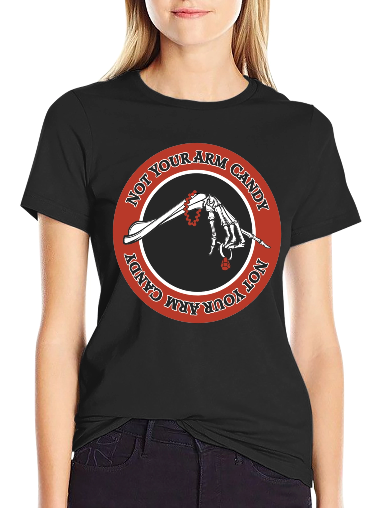 Not Your Arm Candy T-Shirt - Black Cotton Tee