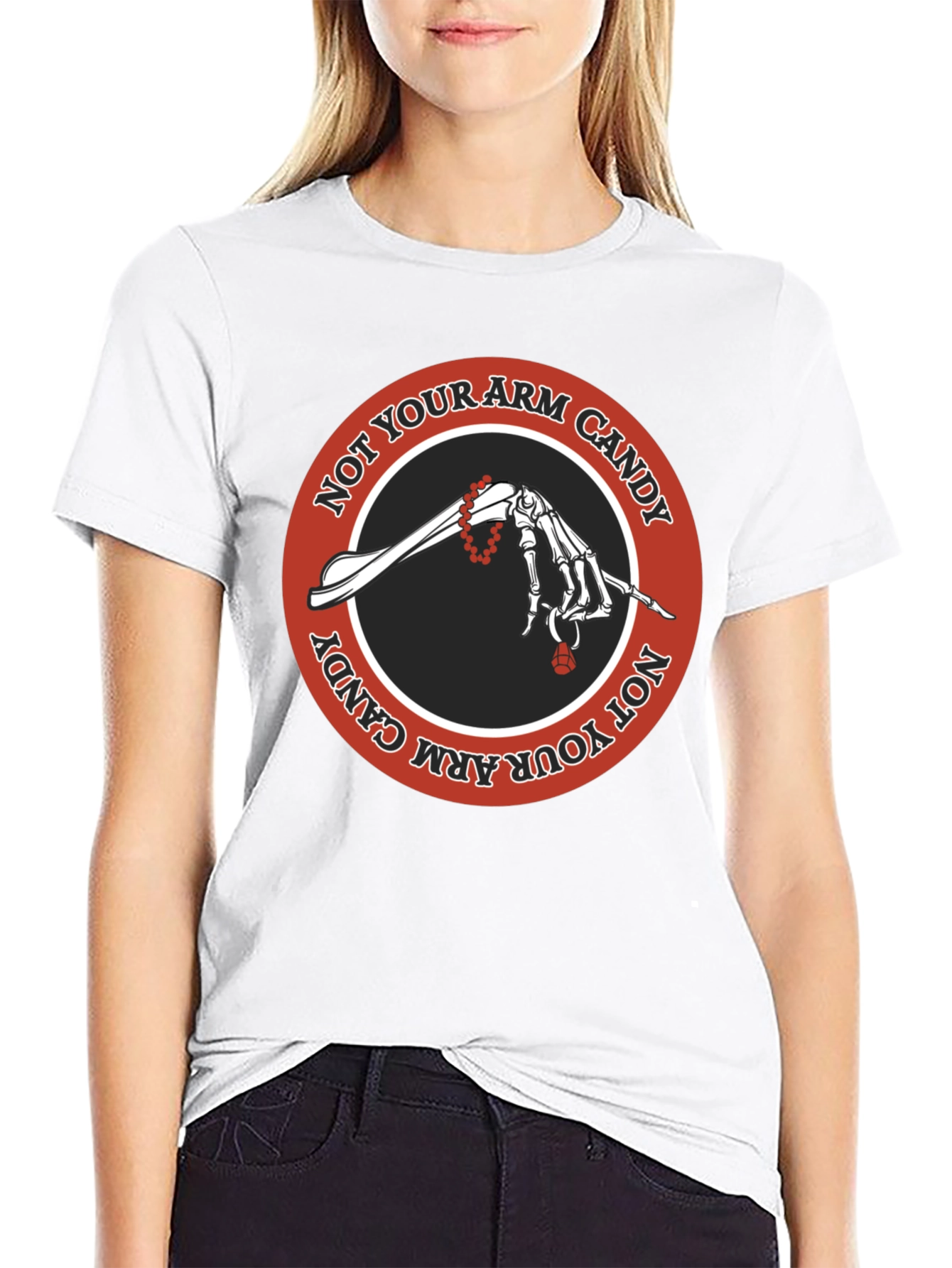Not Your Arm Candy T-Shirt - Black Cotton Tee