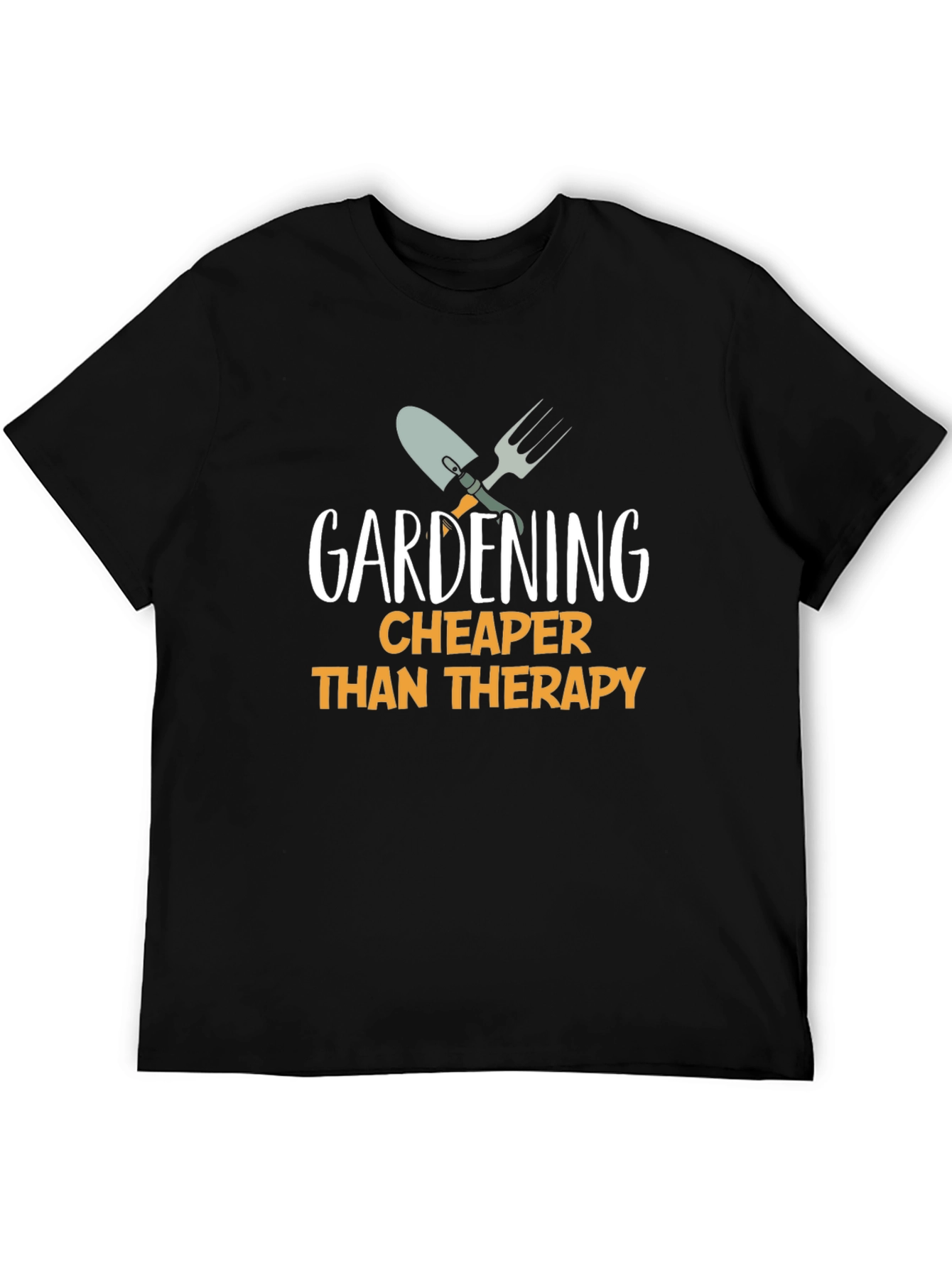 Gardening Cheaper Than Therapy T-Shirt - Black