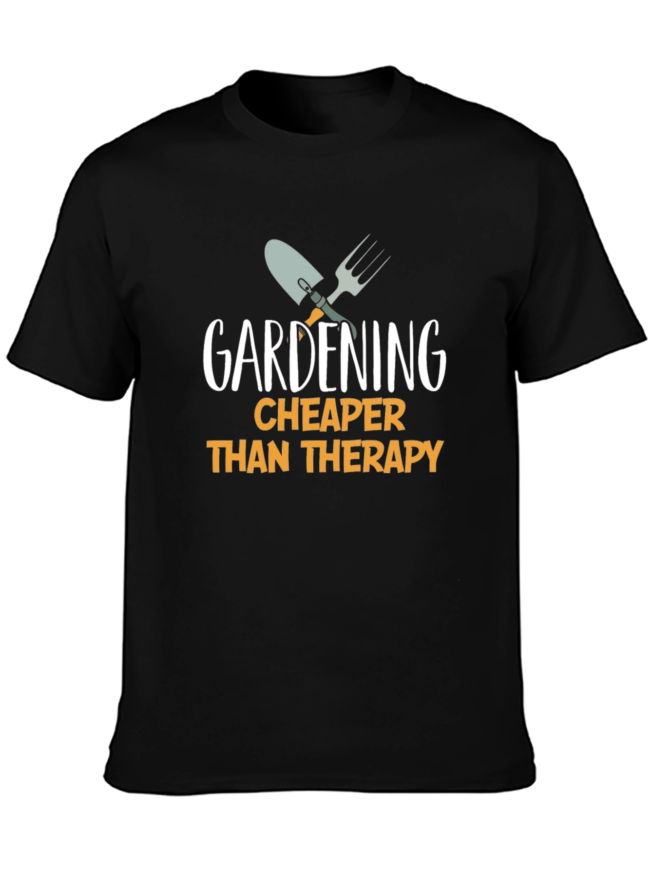 Gardening Cheaper Than Therapy T-Shirt - Black