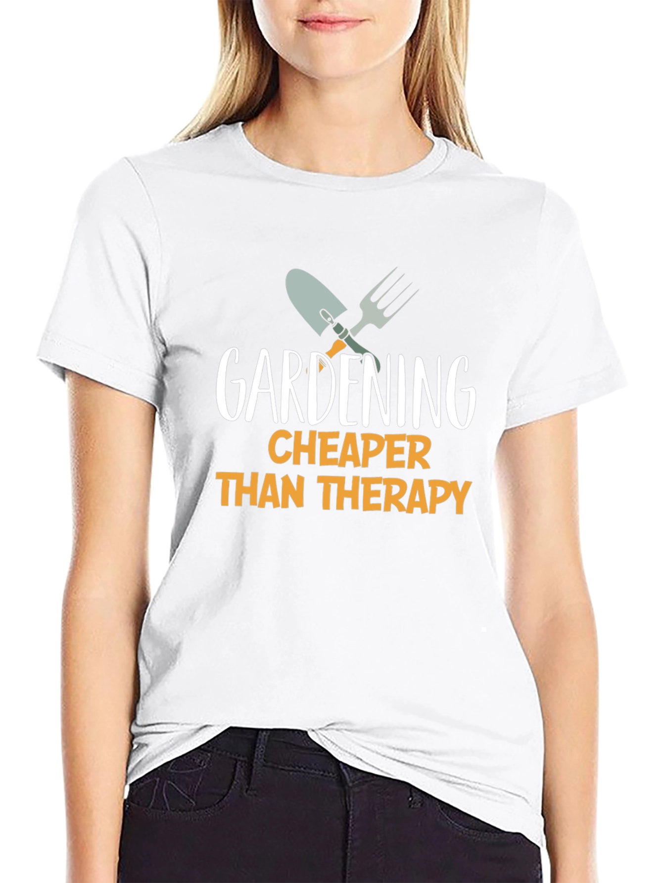 Gardening Cheaper Than Therapy T-Shirt - Black