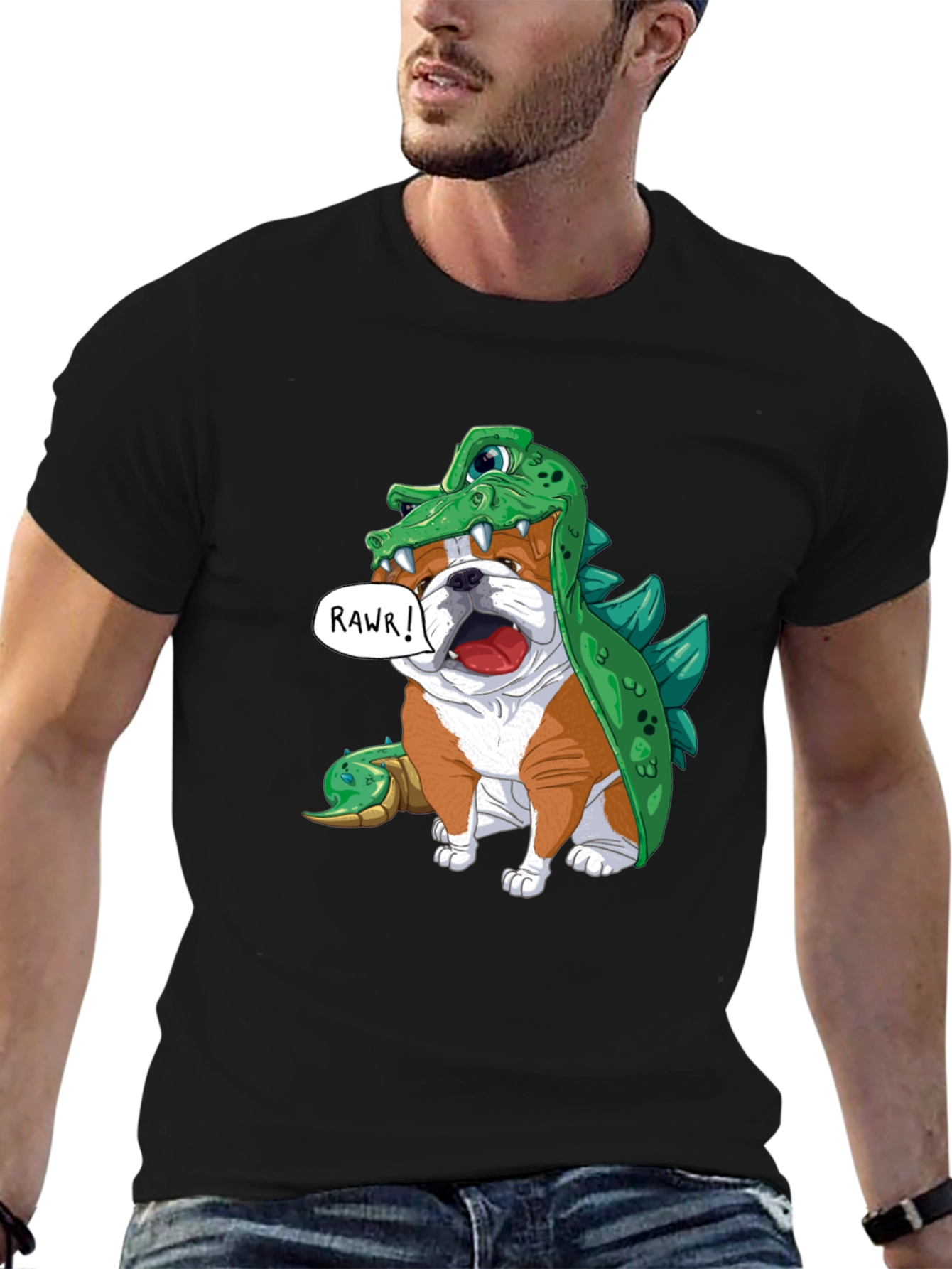 Bulldog in Crocodile Costume T-Shirt