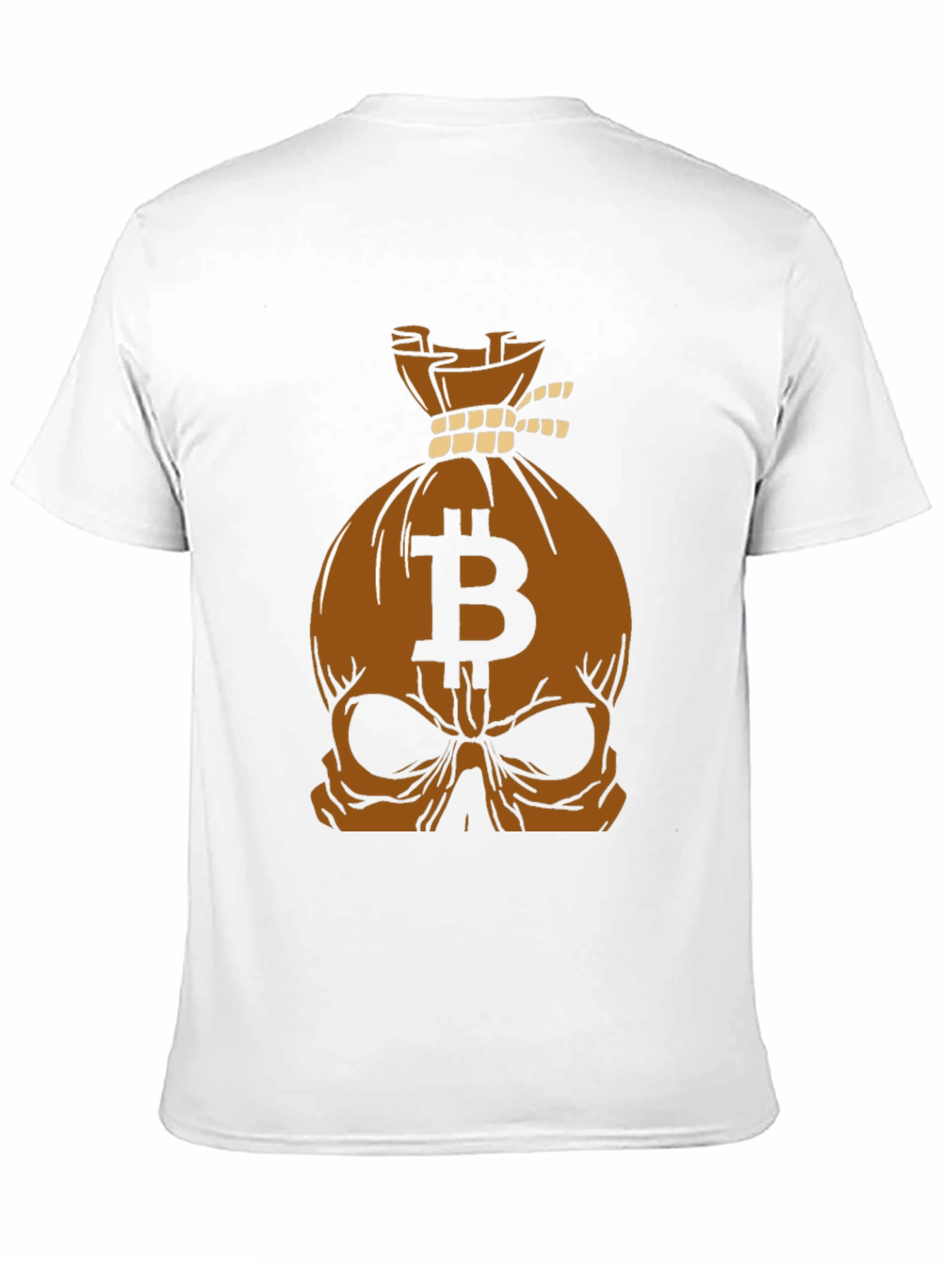 Bitcoin Skull Bag Graphic Tee - Crypto Style