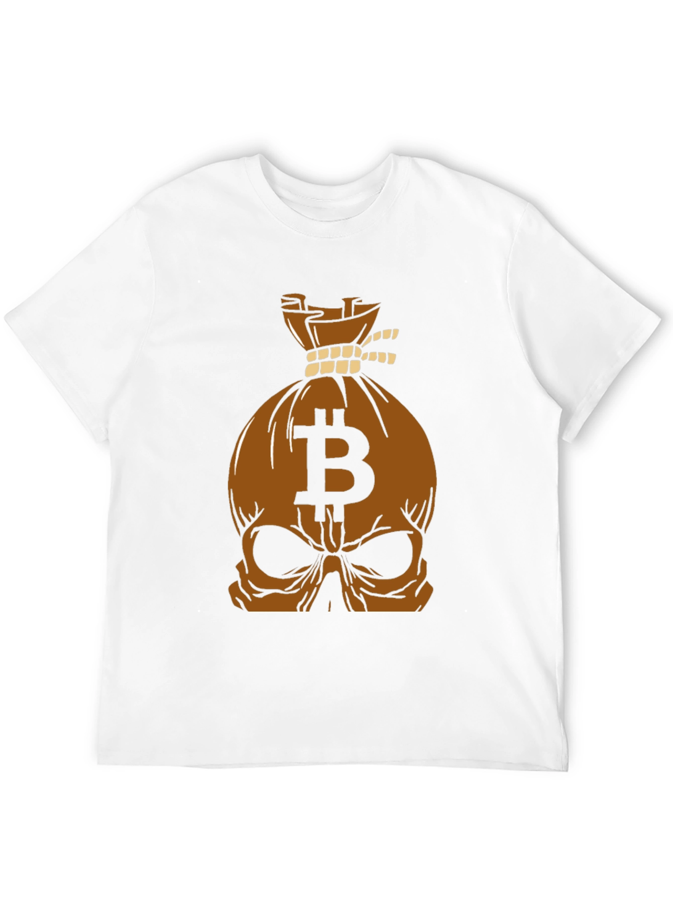 Bitcoin Skull Bag Graphic Tee - Crypto Style
