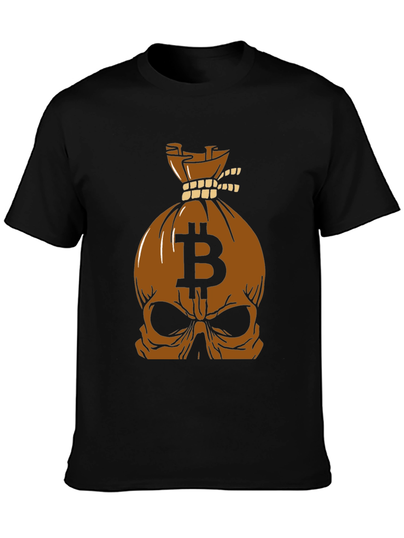 Bitcoin Skull Bag Graphic Tee - Crypto Style