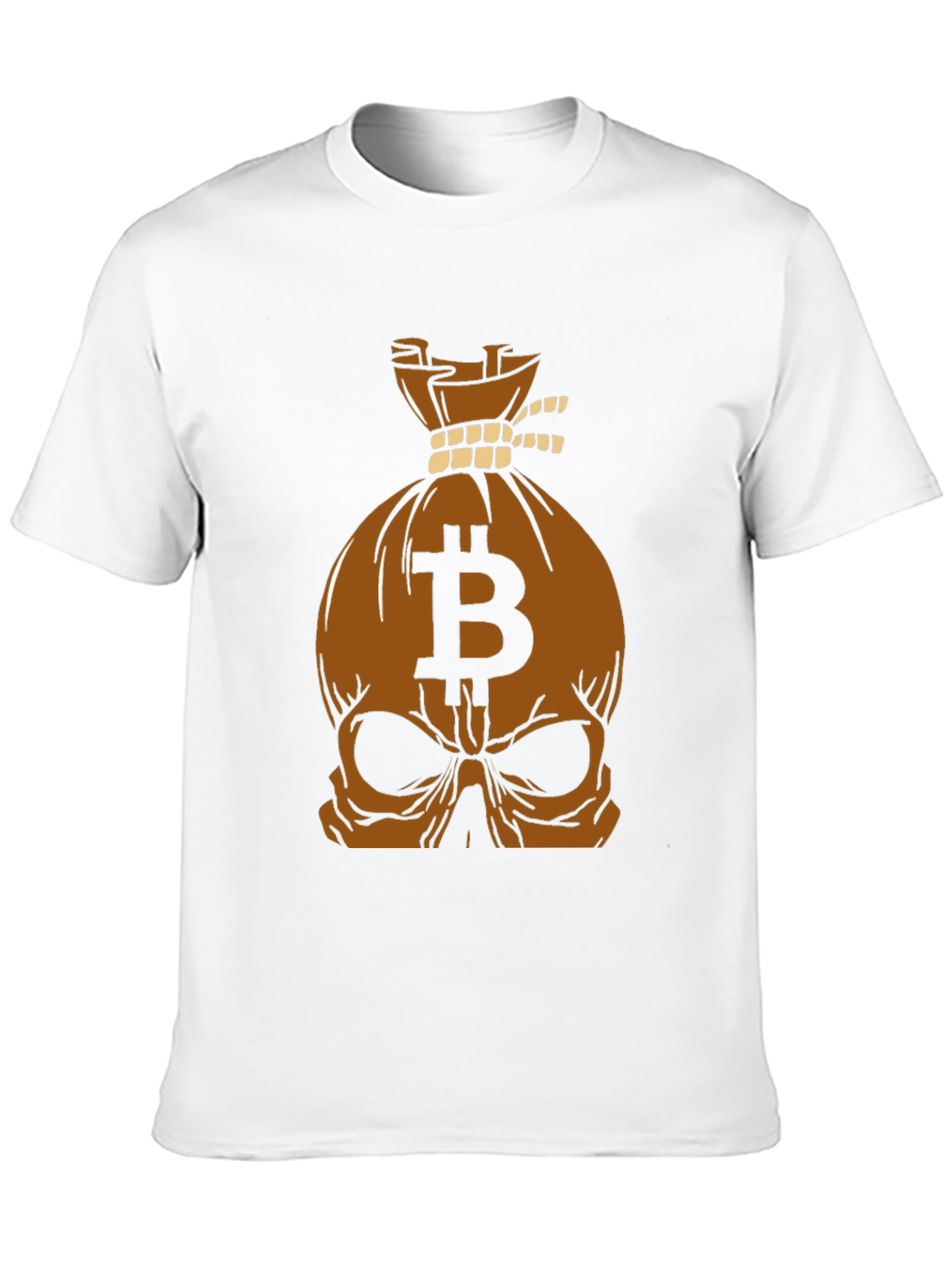 Bitcoin Skull Bag Graphic Tee - Crypto Style