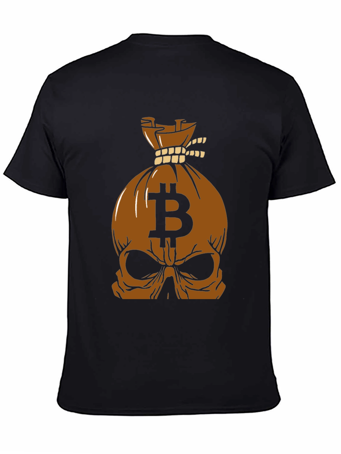Bitcoin Skull Bag Graphic Tee - Crypto Style
