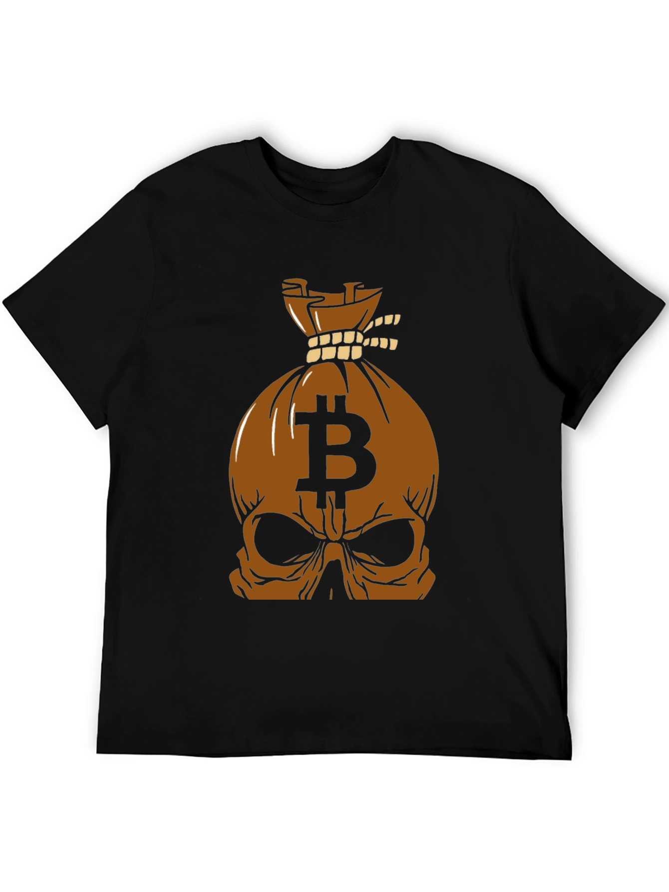 Bitcoin Skull Bag Graphic Tee - Crypto Style