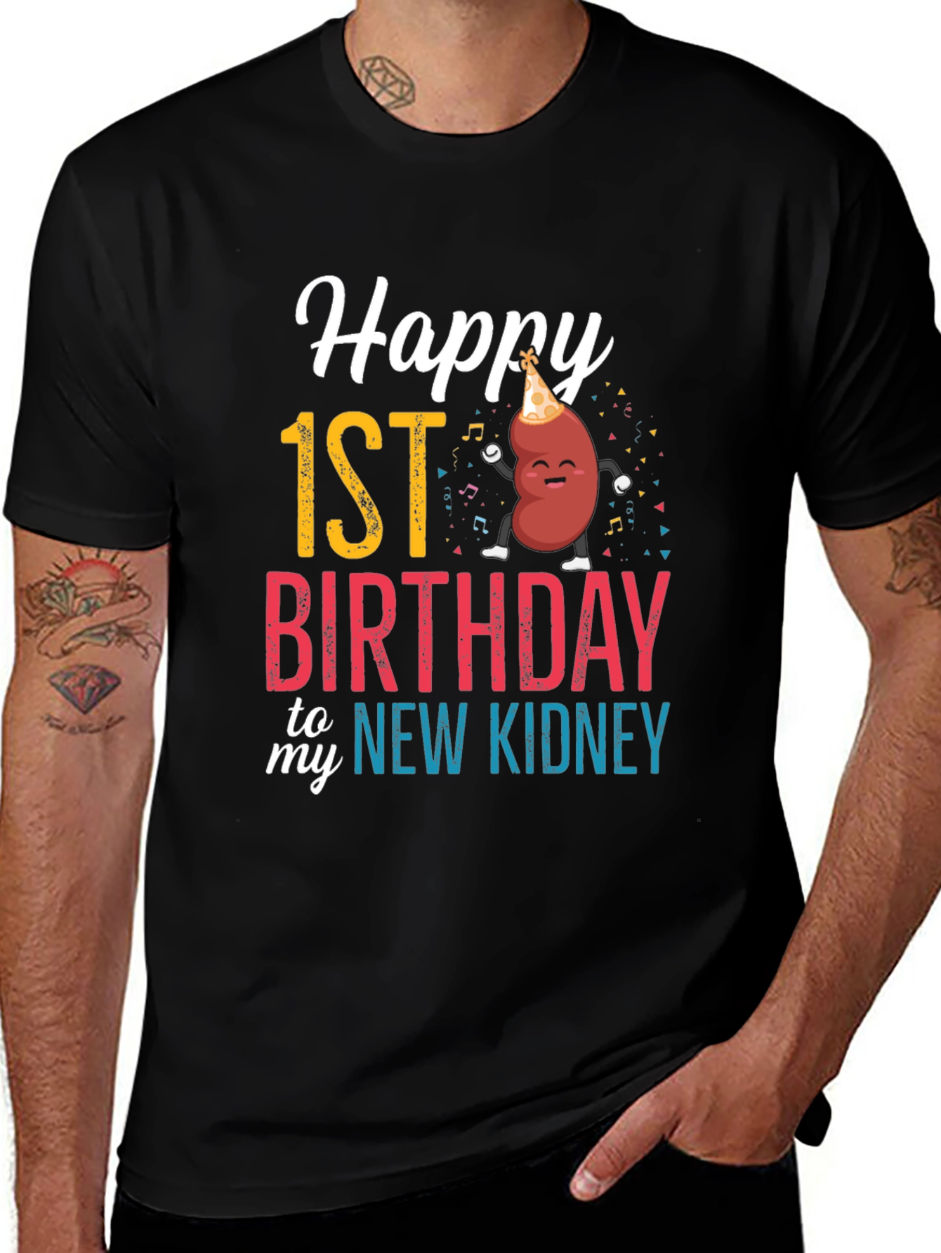Happy 1st Birthday New Kidney Graphic Tee
