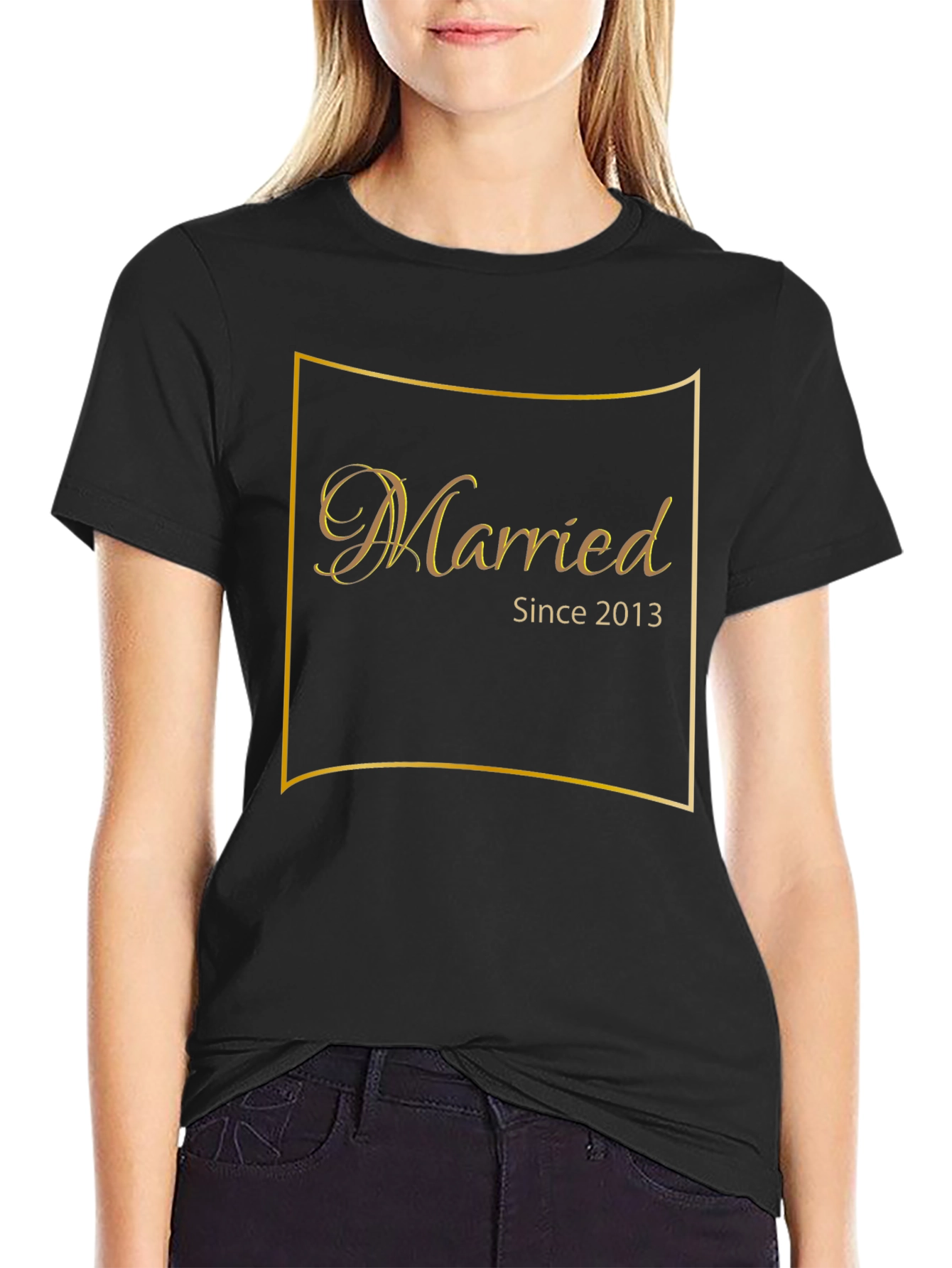 Married Since 2013 Black Graphic T-Shirt