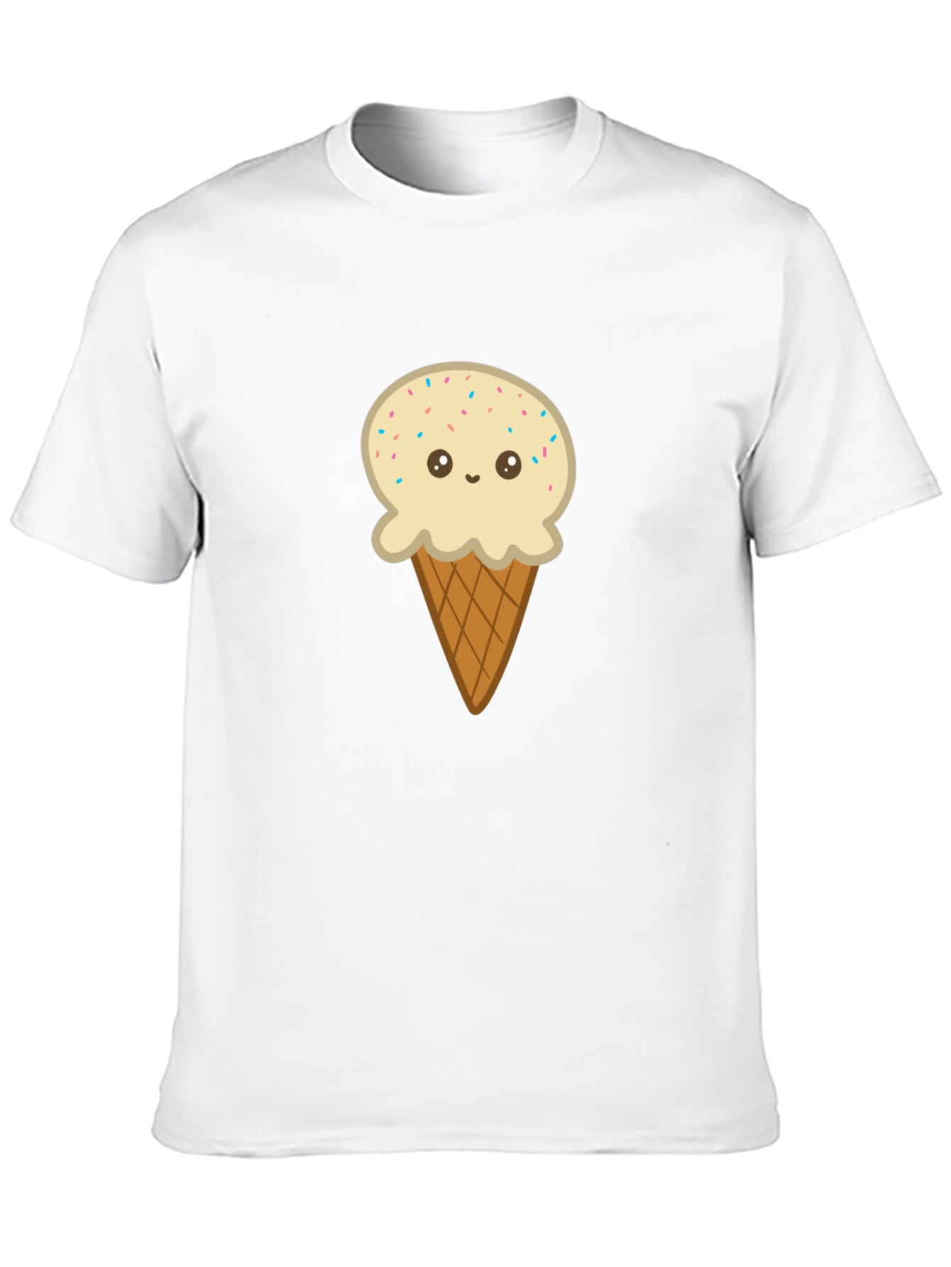 Ice Cream Cone Graphic Tee - Black Cotton T-Shirt