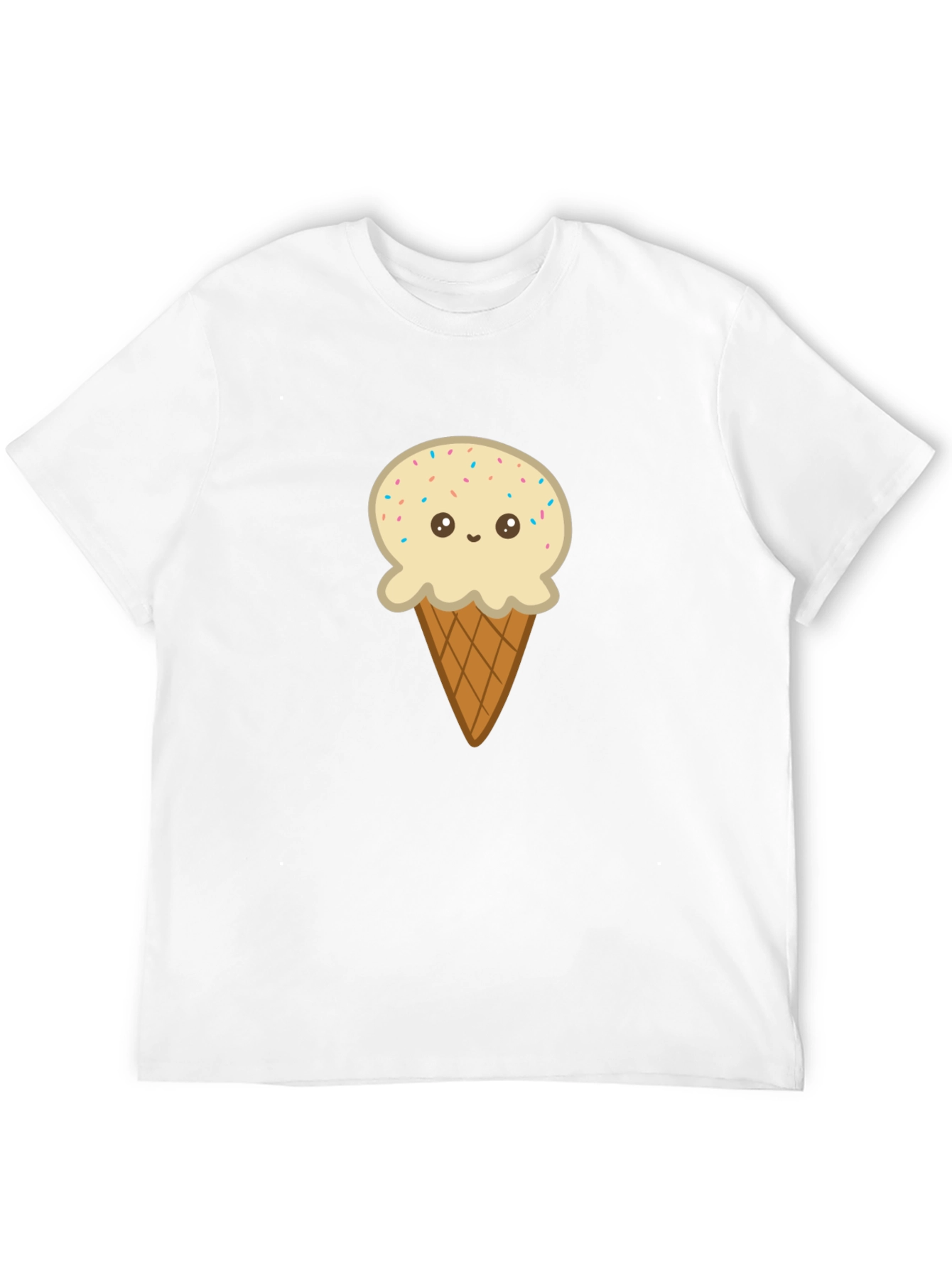 Ice Cream Cone Graphic Tee - Black Cotton T-Shirt