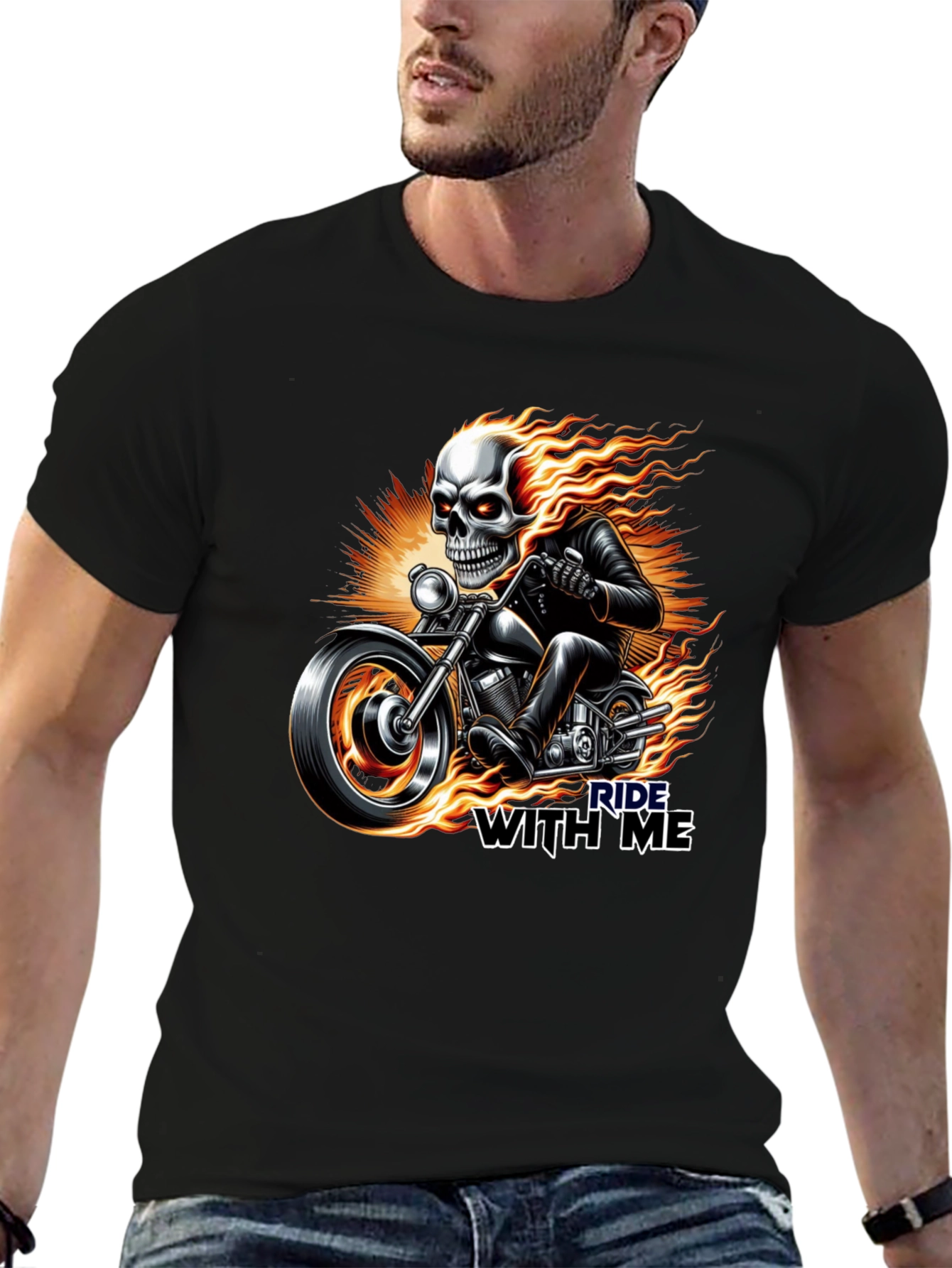 Ride With Me Skull Graphic Tee