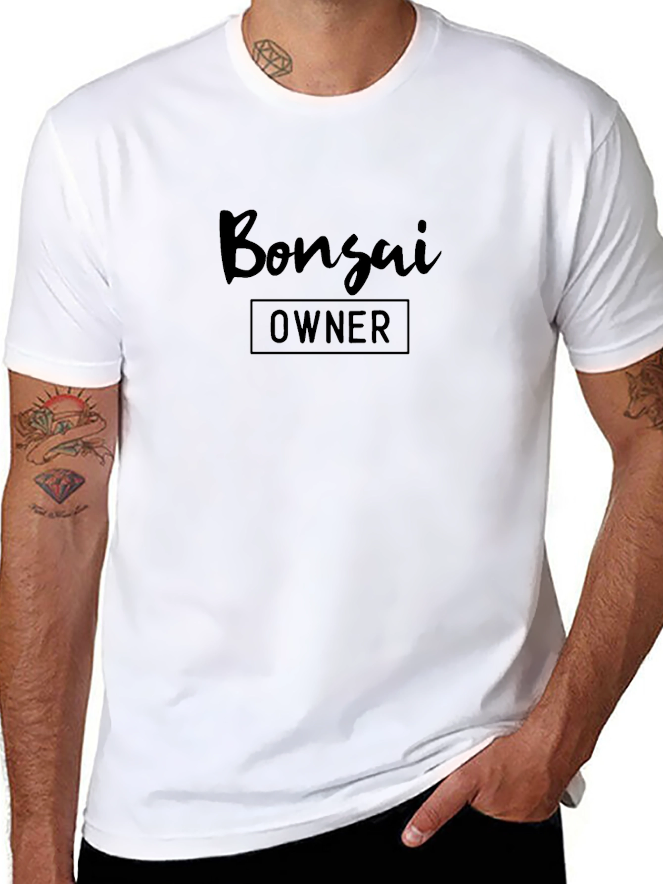 Bonsai Owner T-Shirt - Black Crew Neck Tee