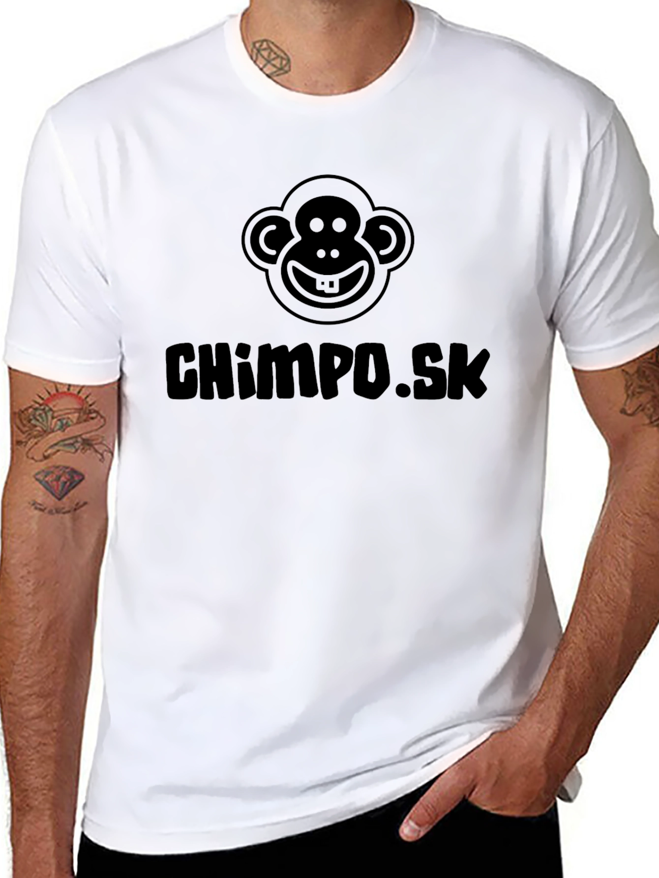 Black Chimpo.sk Monkey Graphic T-Shirt